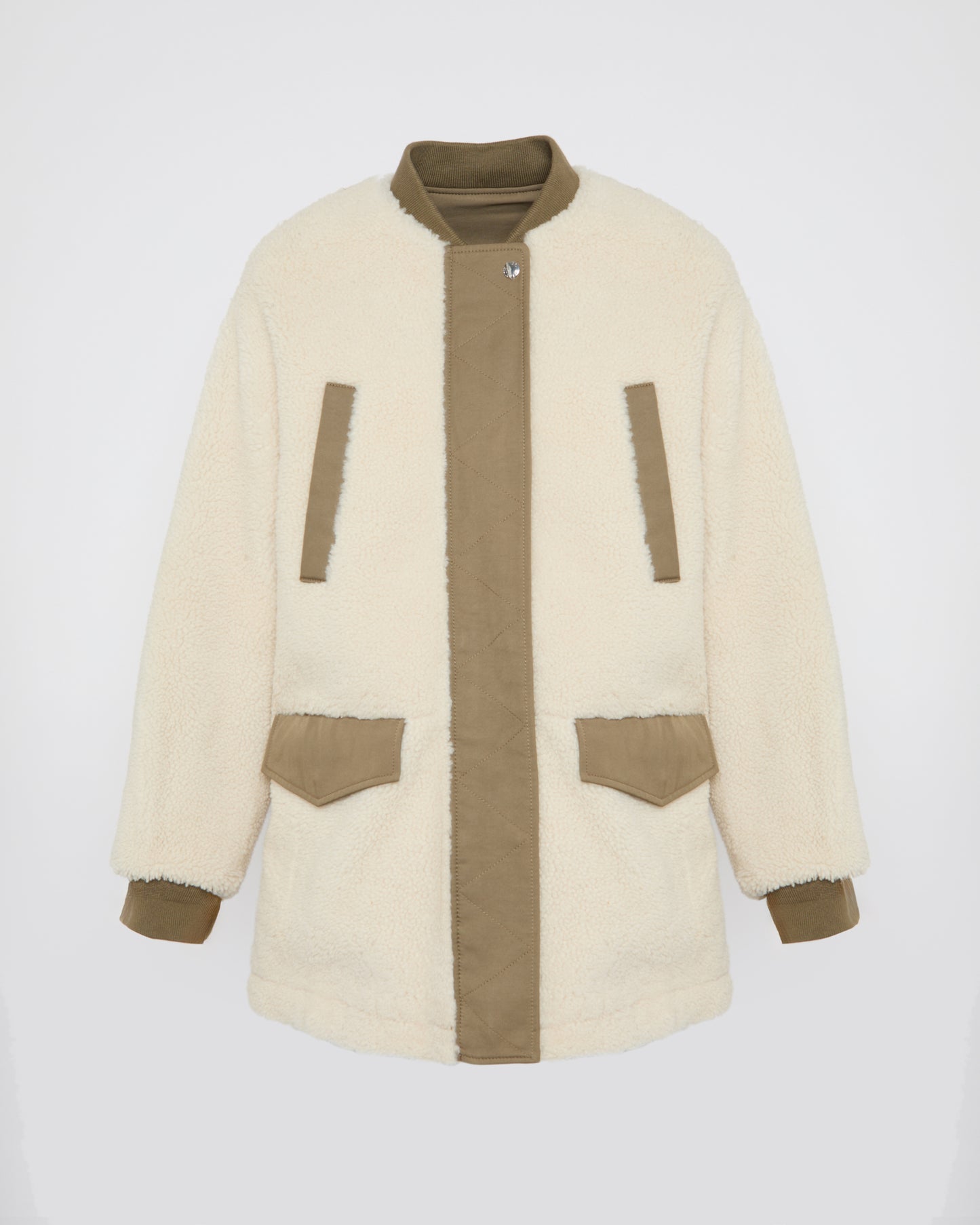 Balck Friday 2025 - Yves Salomon - Long reversible shearling teddy in polycotton drill