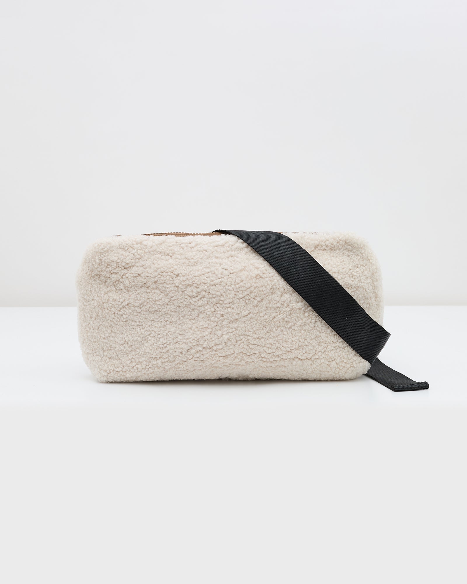 Shearling and leather waist bag - white - Yves Salomon – Yves
