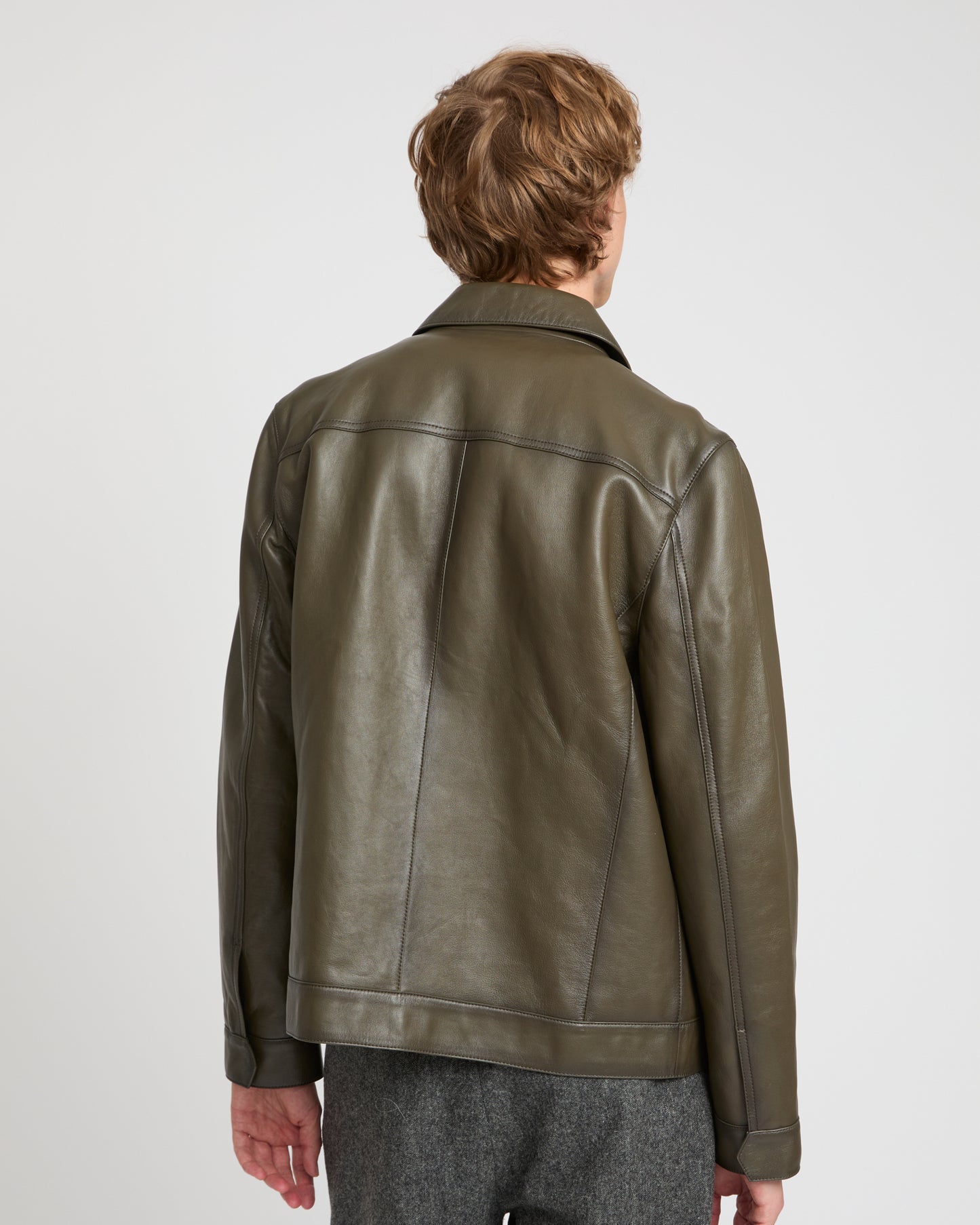 Denim jacket style leather jacket -Yves Salomon
