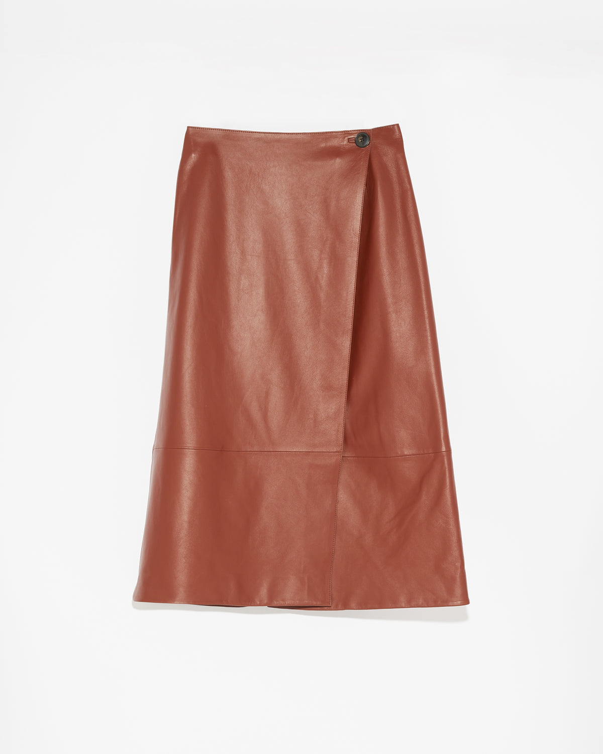 Lamb leather panel skirt - burgundy - Winter sale – Yves Salomon US