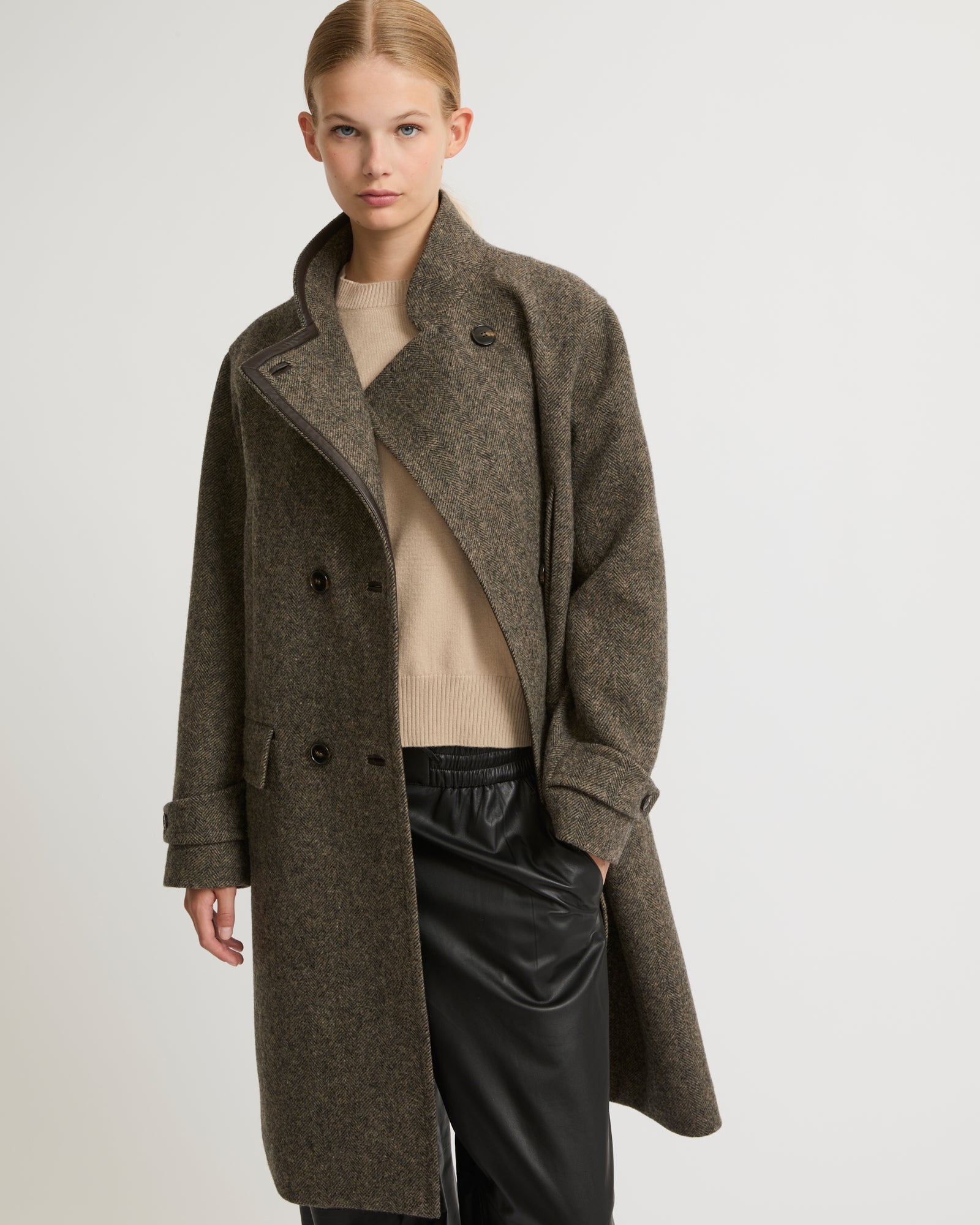 Long Peacoat Sale Long Woollen Pea Coat Grey Yves Salomon – Yves