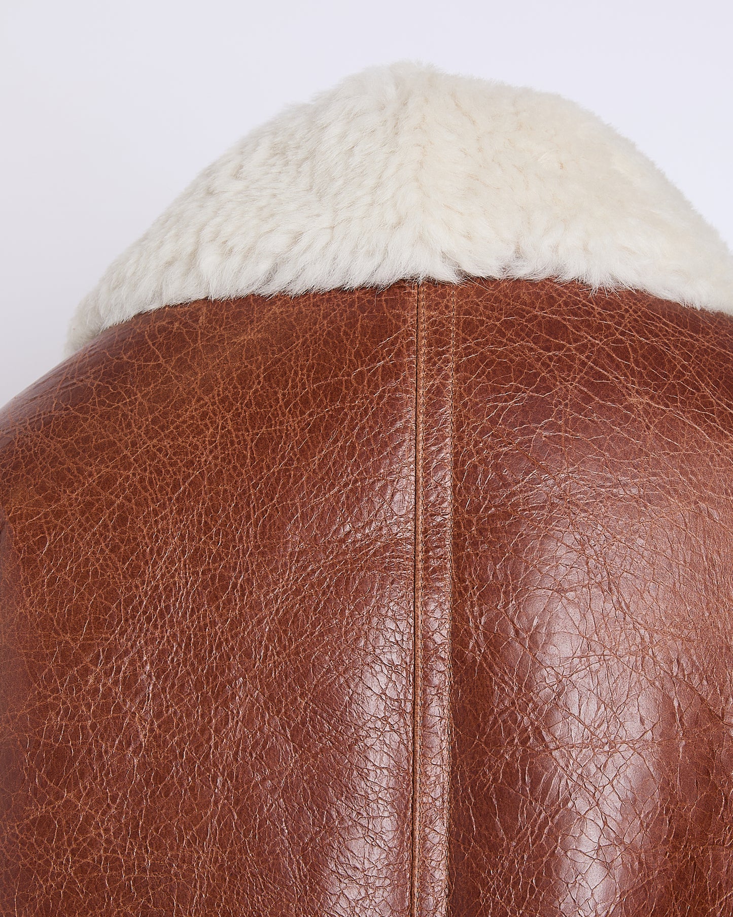 Short jacket in curly Tuscan shearling with vintage finish - Yves Salomon