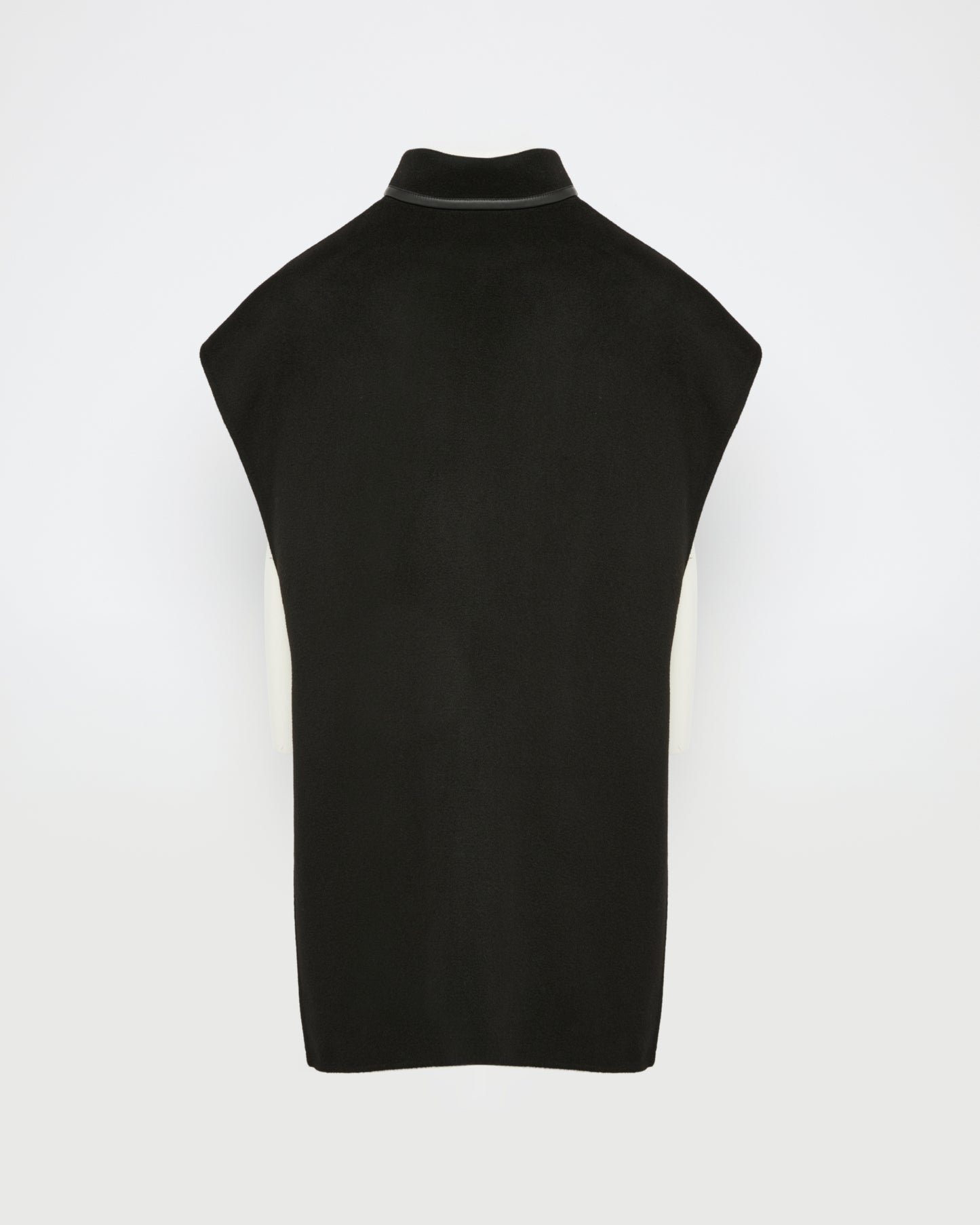 Double-sided cashmere wool and leather bib -Yves Salomon