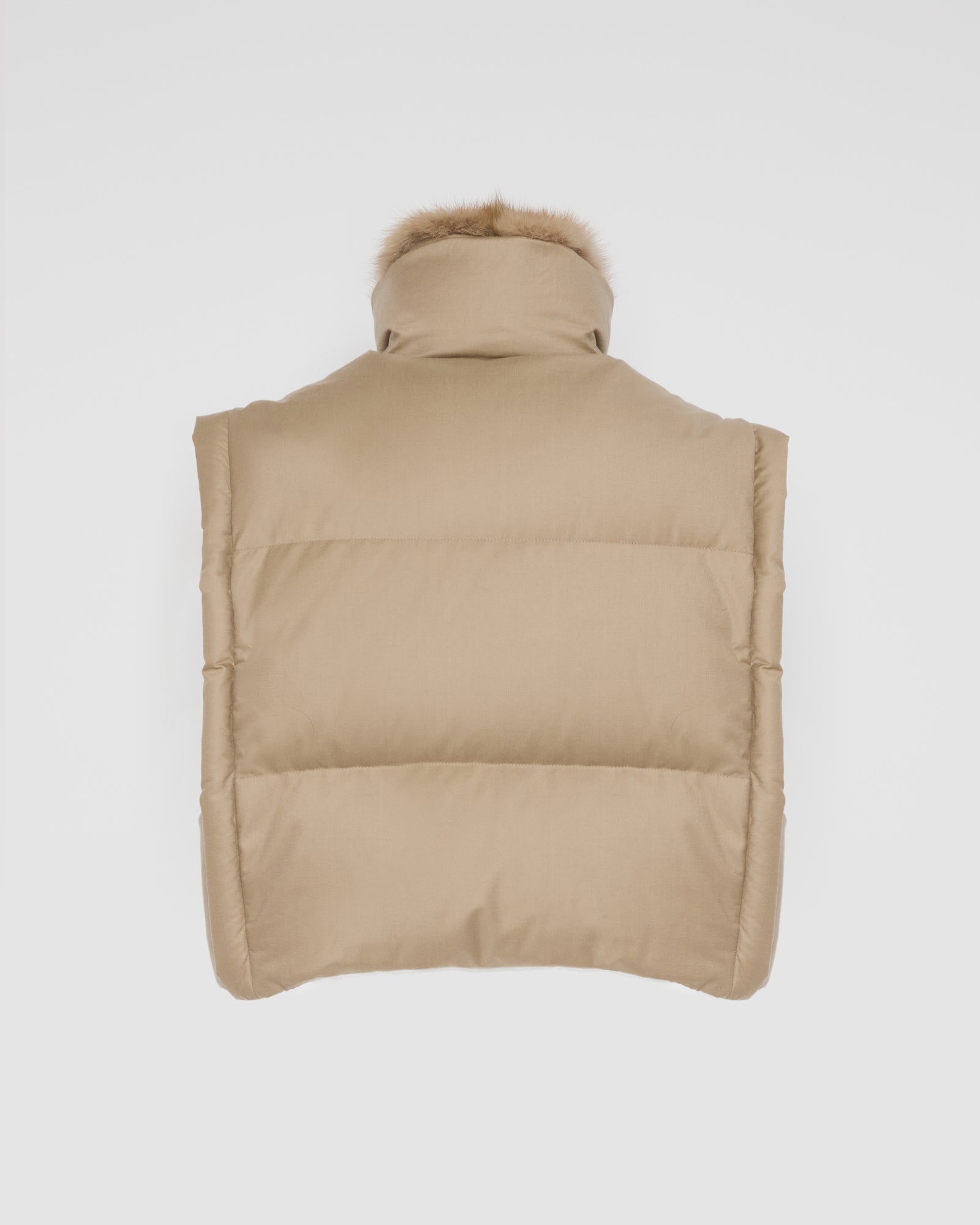 Flannel gilet with sable fur collar - Yves Salomon