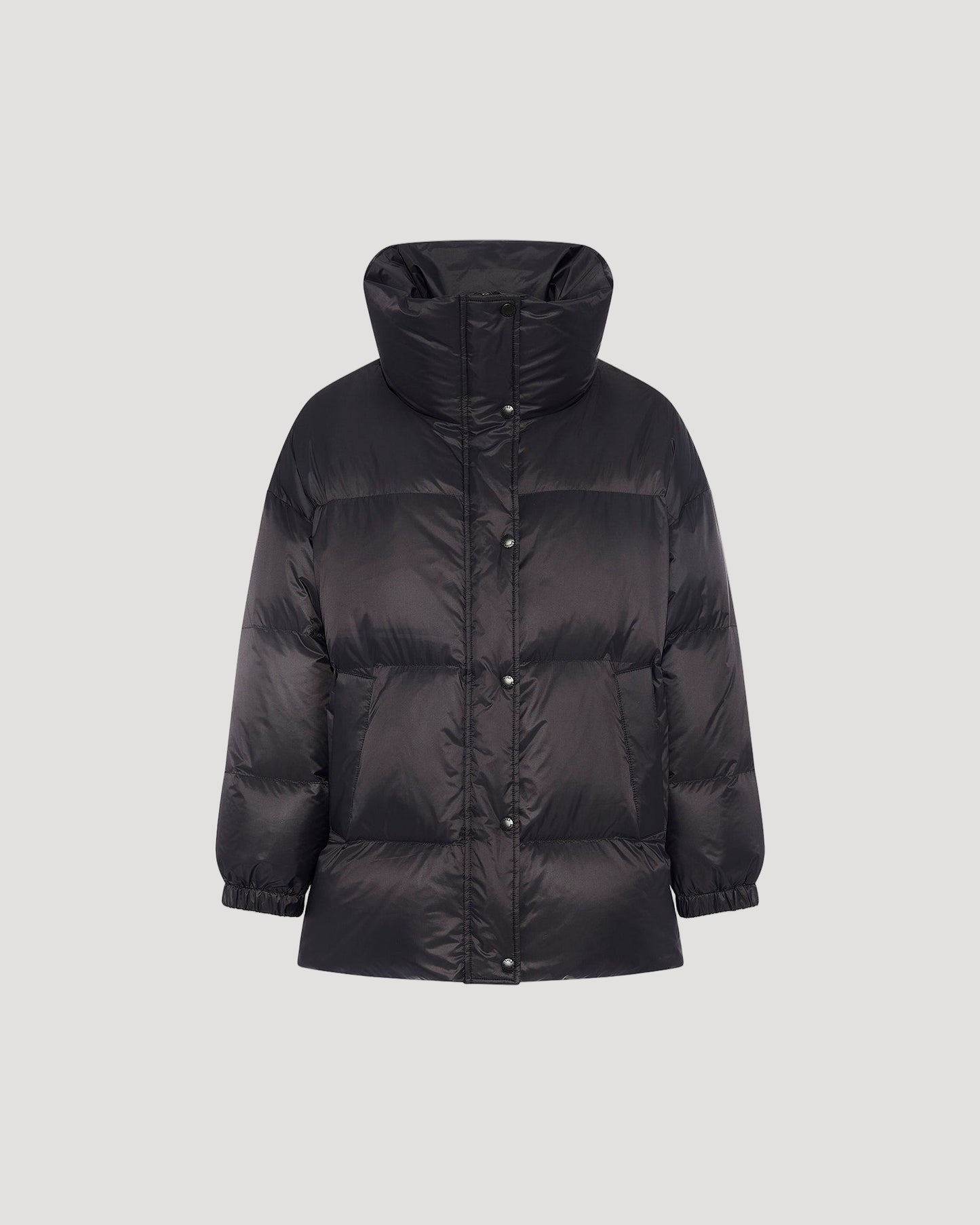 Mid-length down jacket with fluffy lambswool trim -Yves Salomon