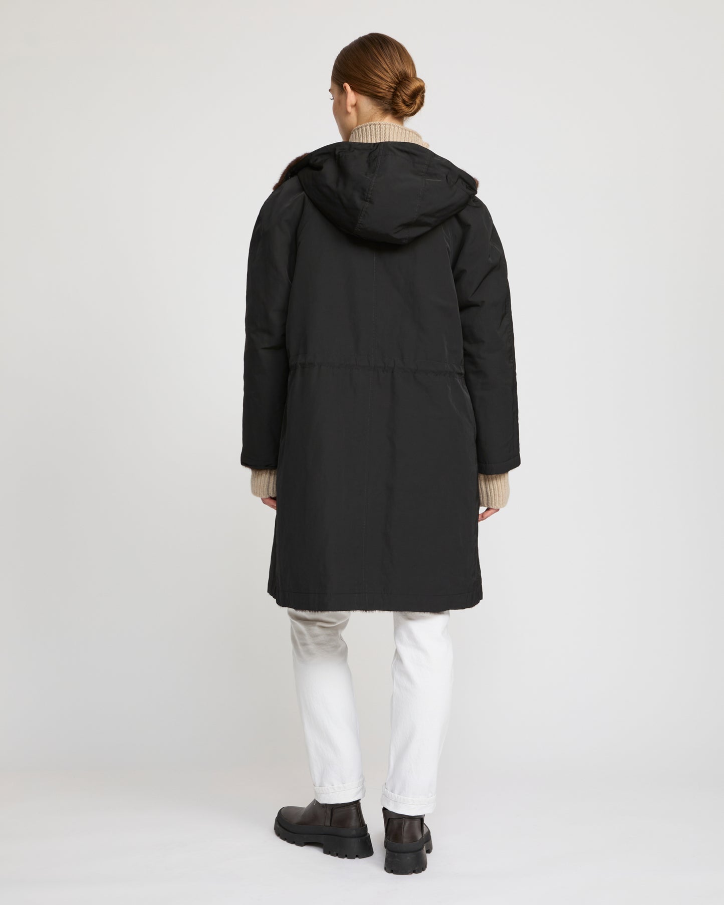 Reversible parka in technical fabric and mink fur - Yves Salomon