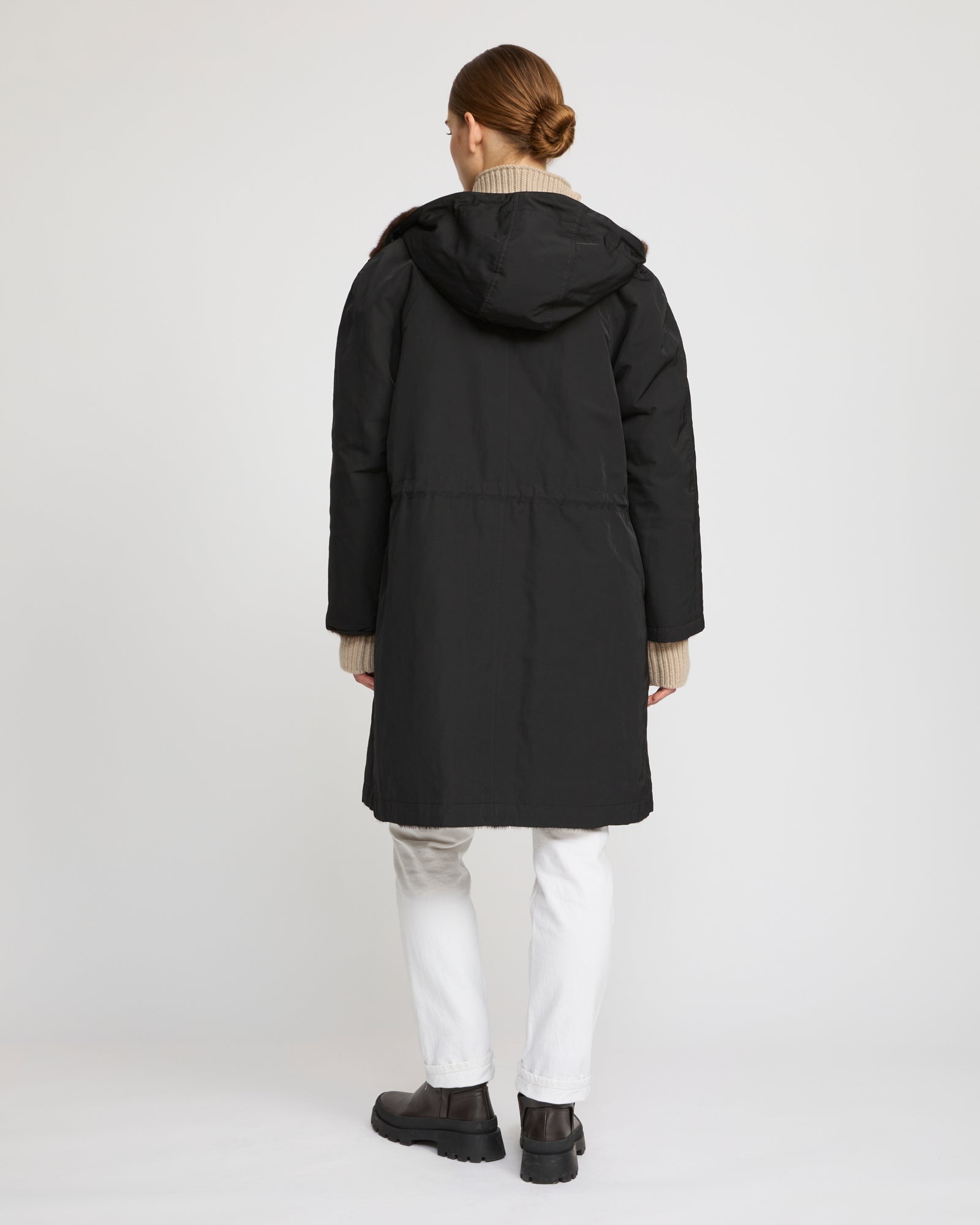 Reversible parka in technical fabric and mink fur - Yves Salomon
