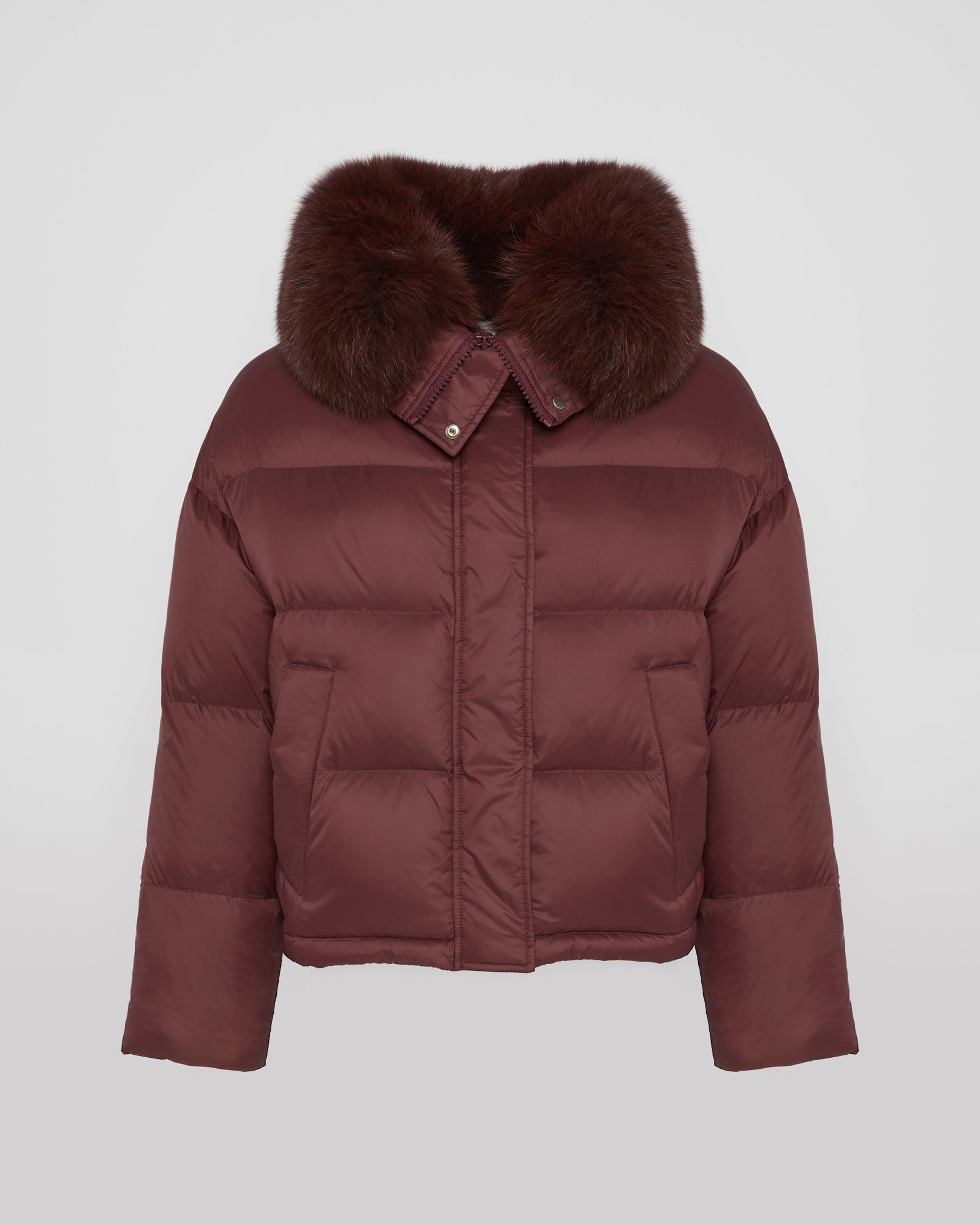 Short down jacket with fox trim - Yves Salomon