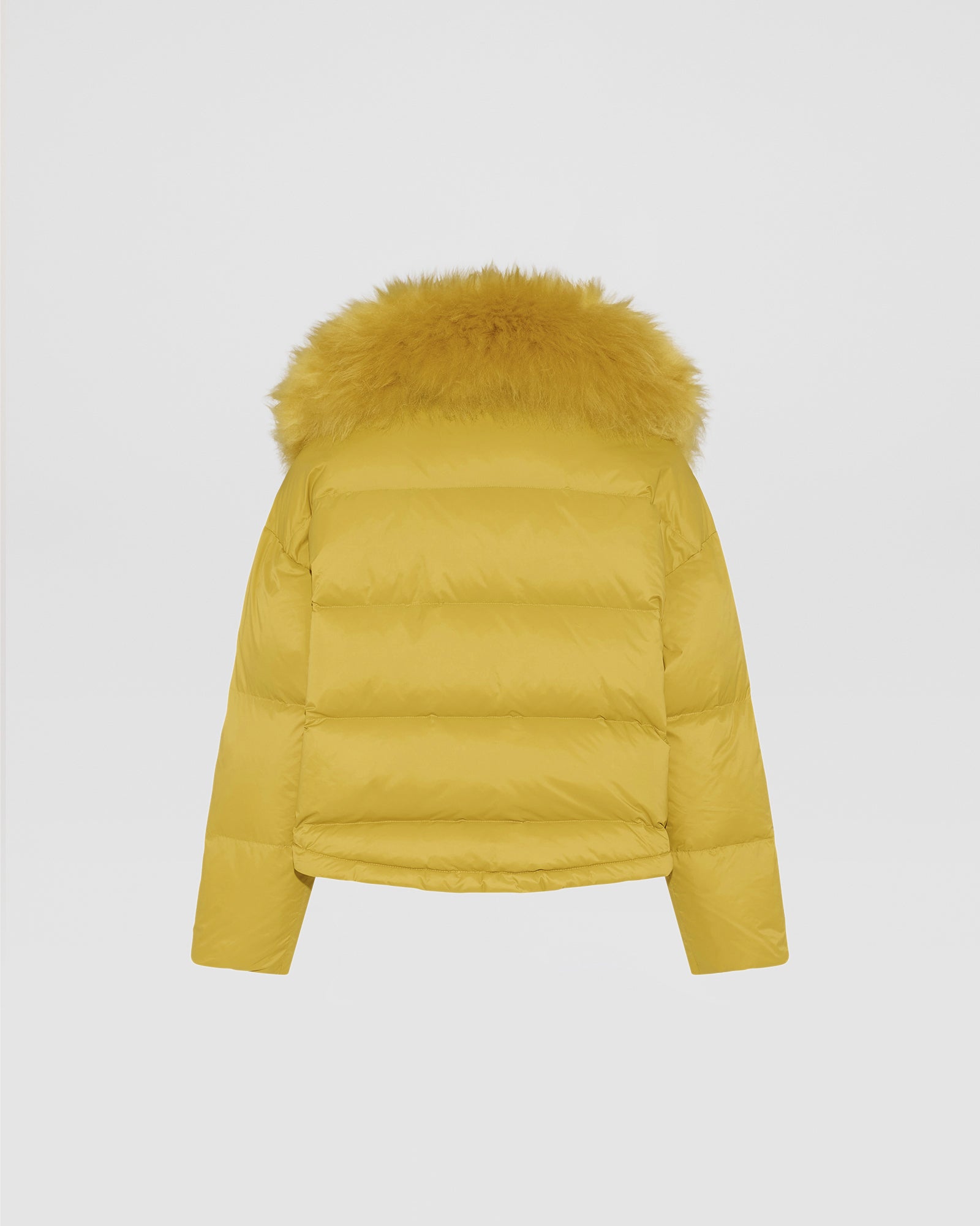 Short down jacket with fluffy lambswool trim - Yves Salomon