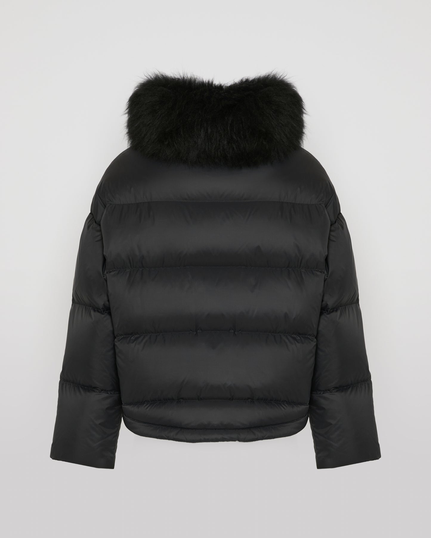 Short down jacket with fluffy lambswool trim - Yves Salomon