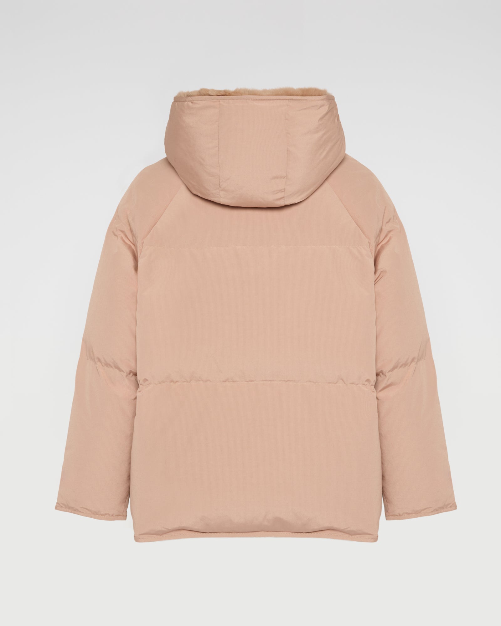 Short down jacket with rex rabbit fur trim -Yves Salomon