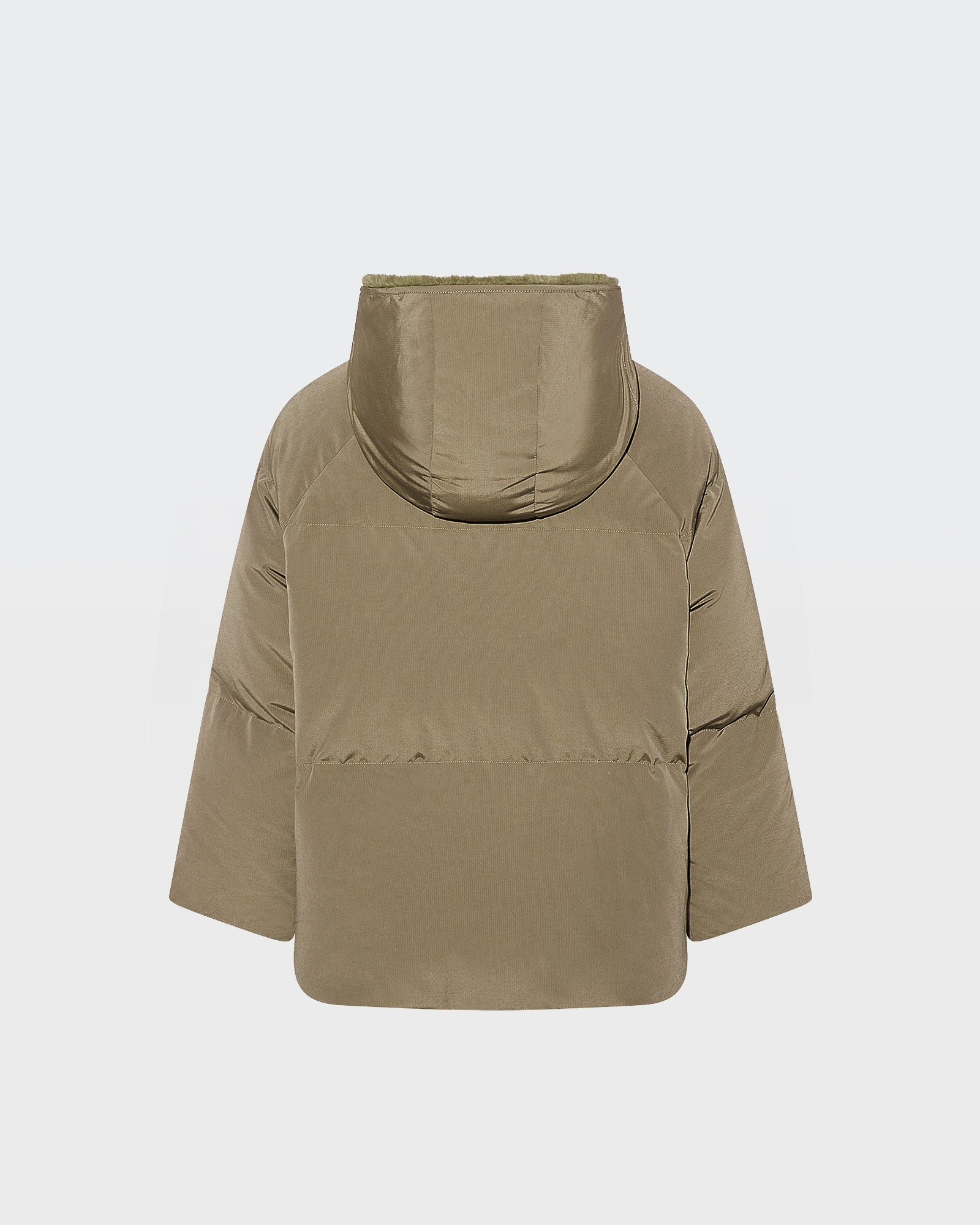 Short down jacket with rex rabbit fur trim -Yves Salomon