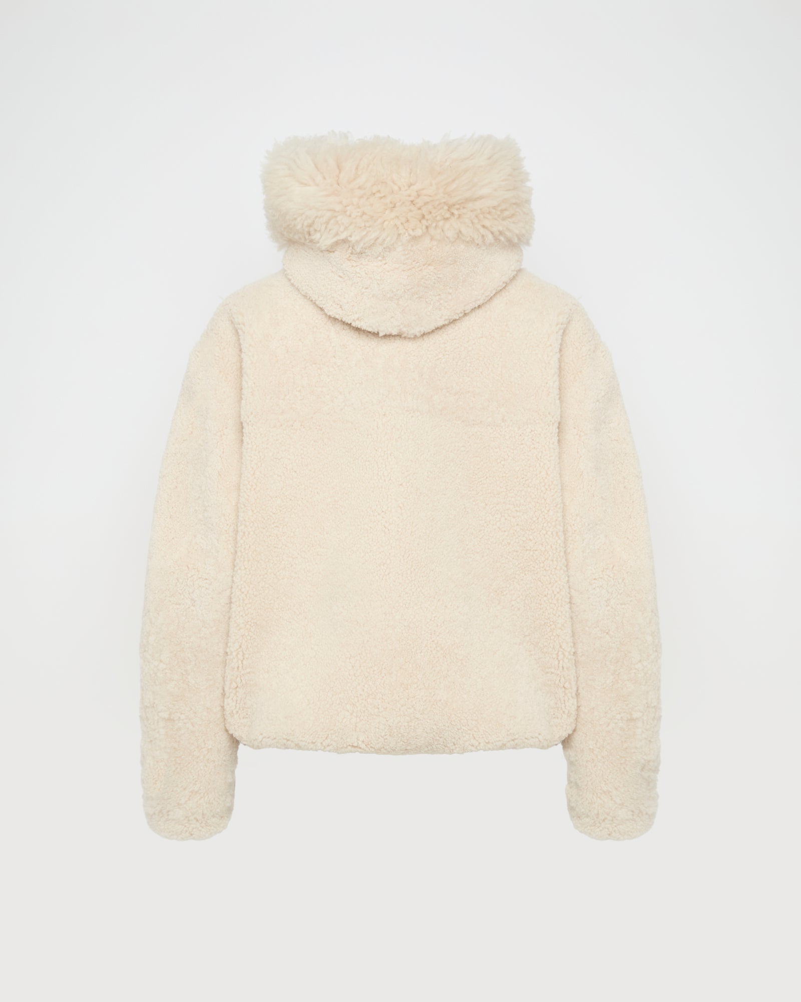 Revrsible hooded jacket in lambskin shearling and technical fabric -Yves Salomon