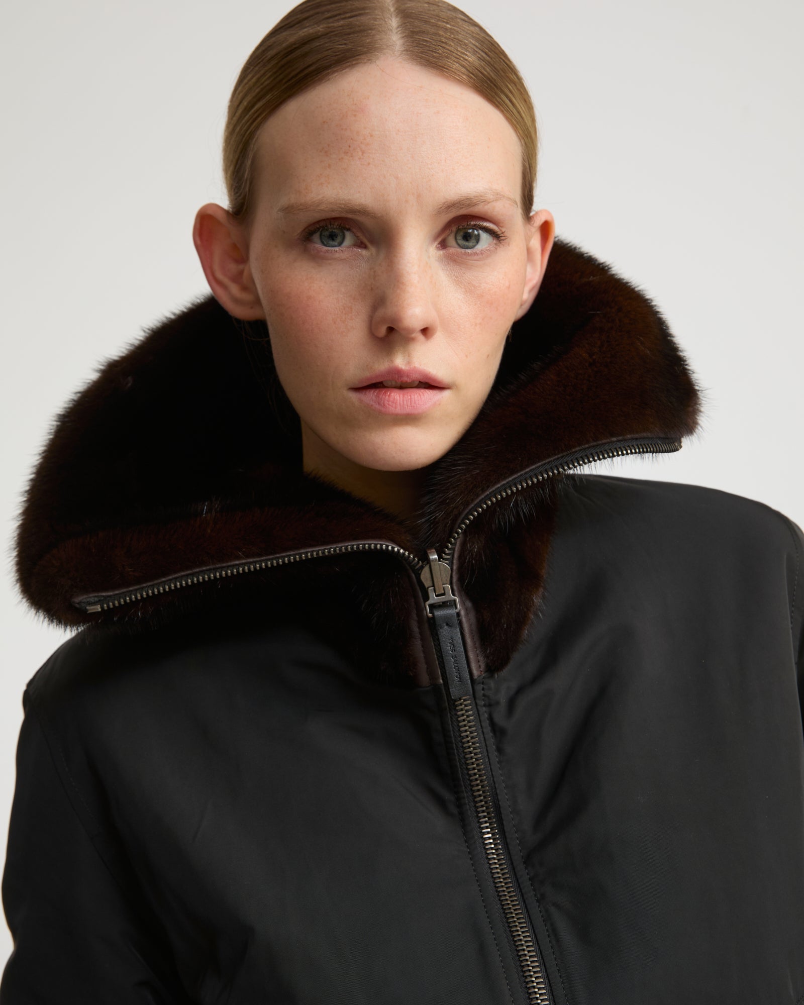 Reversible jacket in technical fabric and mink fur - Yves Salomon