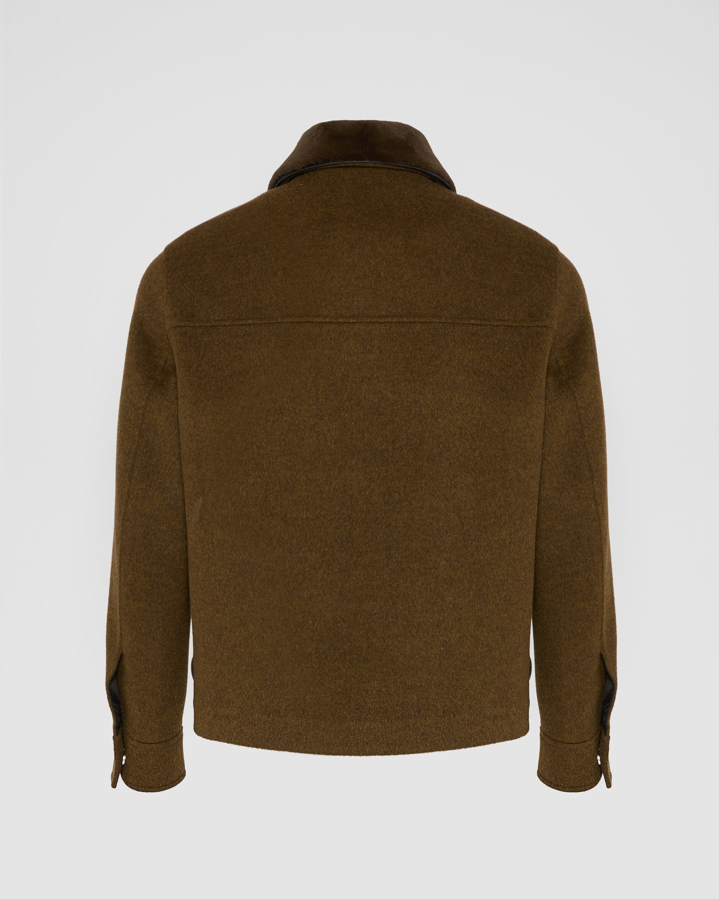 Jacket in double-sided wool-cashmere fabric with mink collar - Yves Salomon