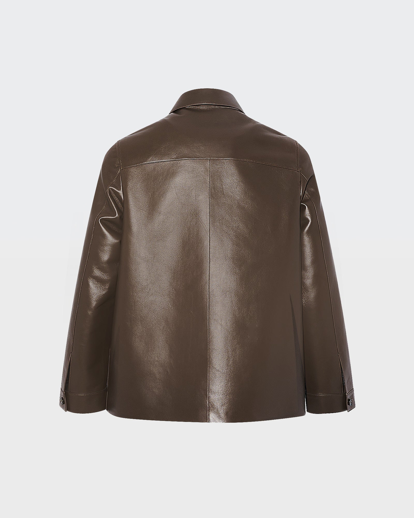 Flannel lined leather overshirt -Yves Salomon