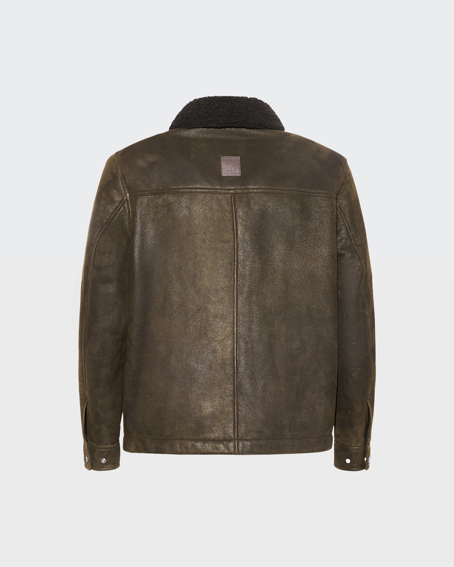 Ribbed leather and lambskin shearling jacket -Yves Salomon
