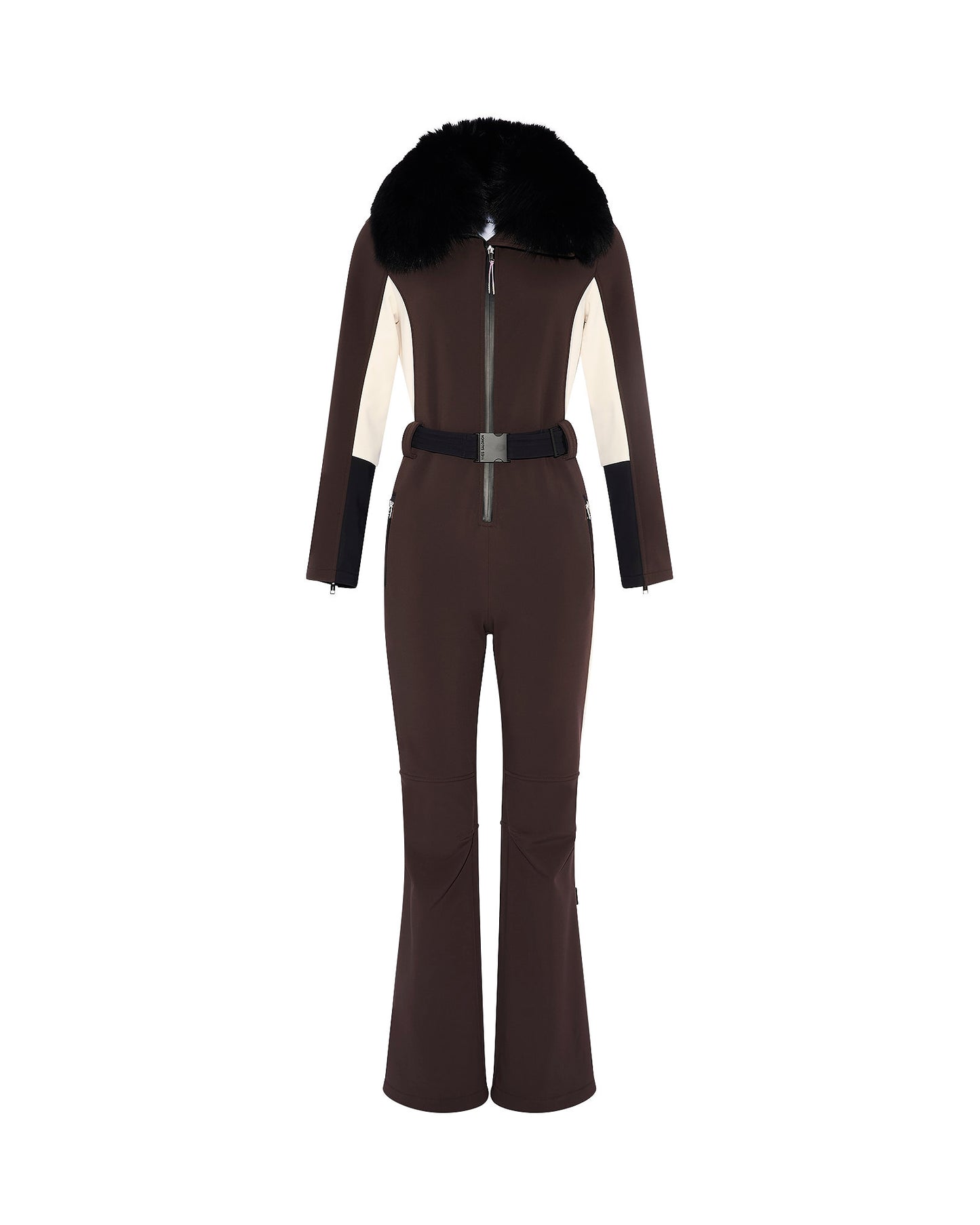 Softshell fabric jumpsuit with detachable fox fur collar - Yves Salomon