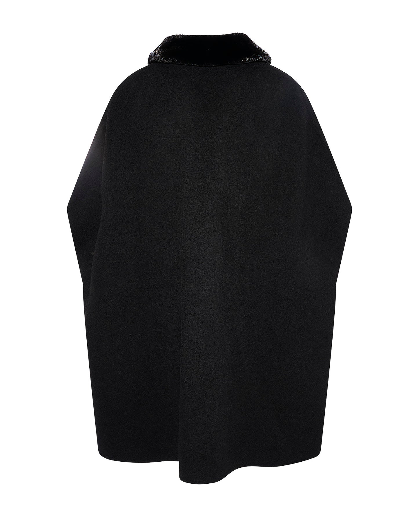 Cashmere-blend cape with removable mink fur collar - Yves Salomon