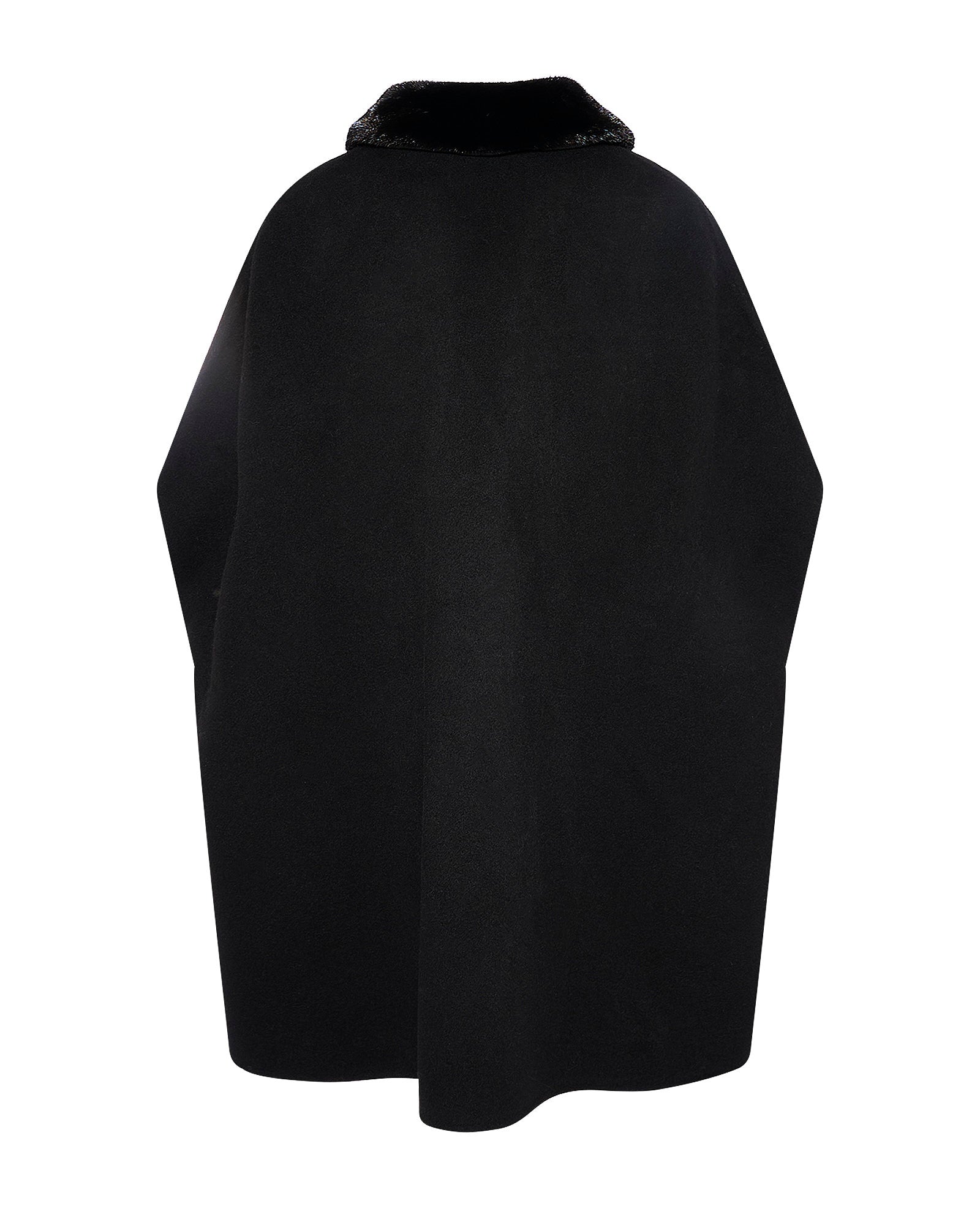 Cashmere-blend cape with removable mink fur collar - Yves Salomon