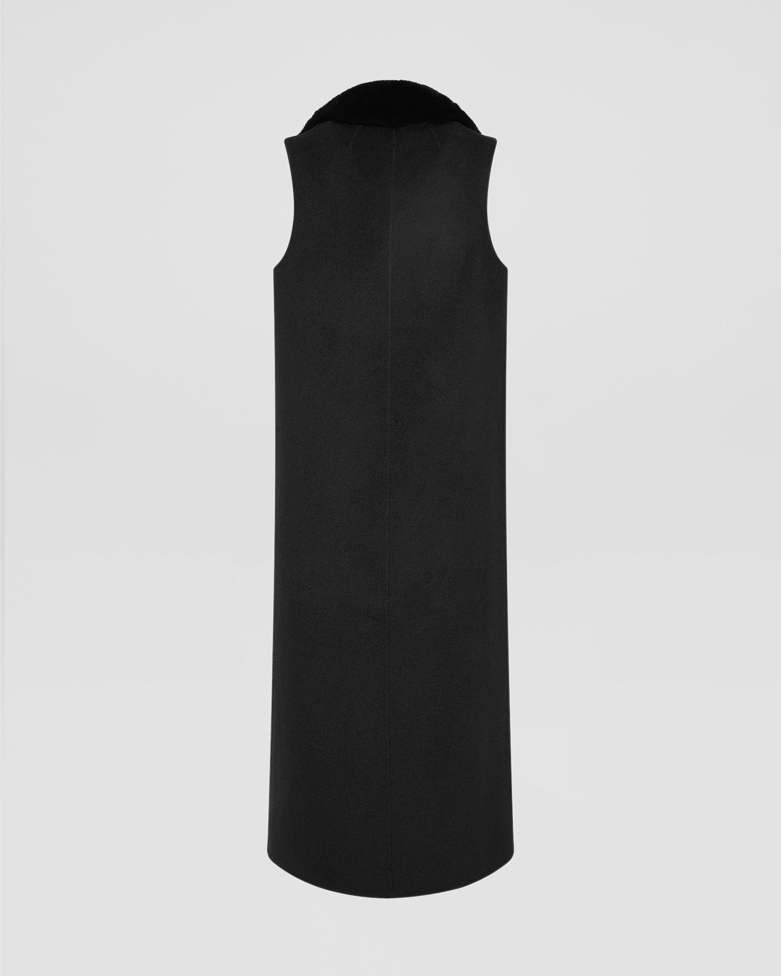 Long cashmere-blend gilet with detachable mink fur collar - Yves Salomon