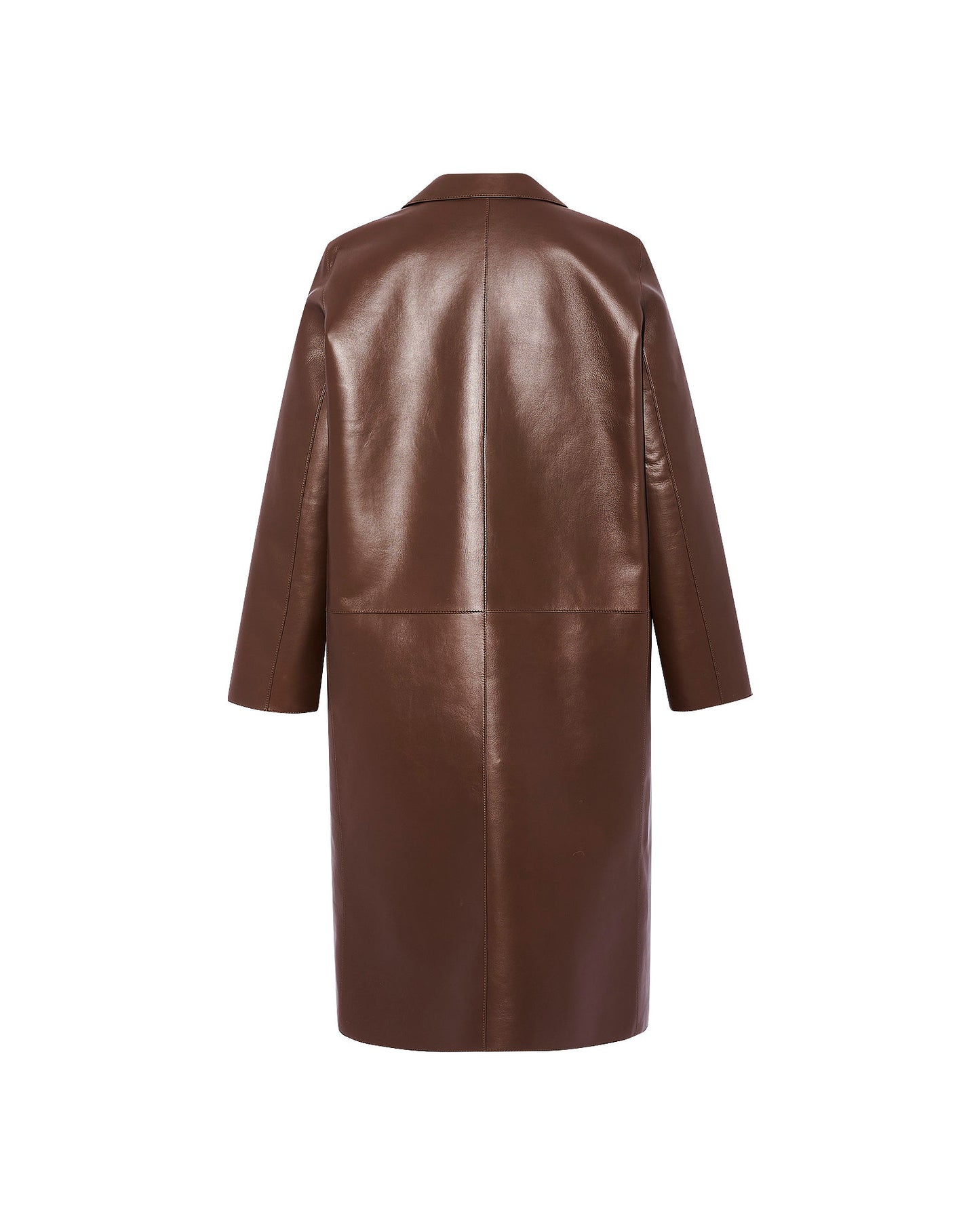 Straight coat in bonded leather and wool - Yves Salomon