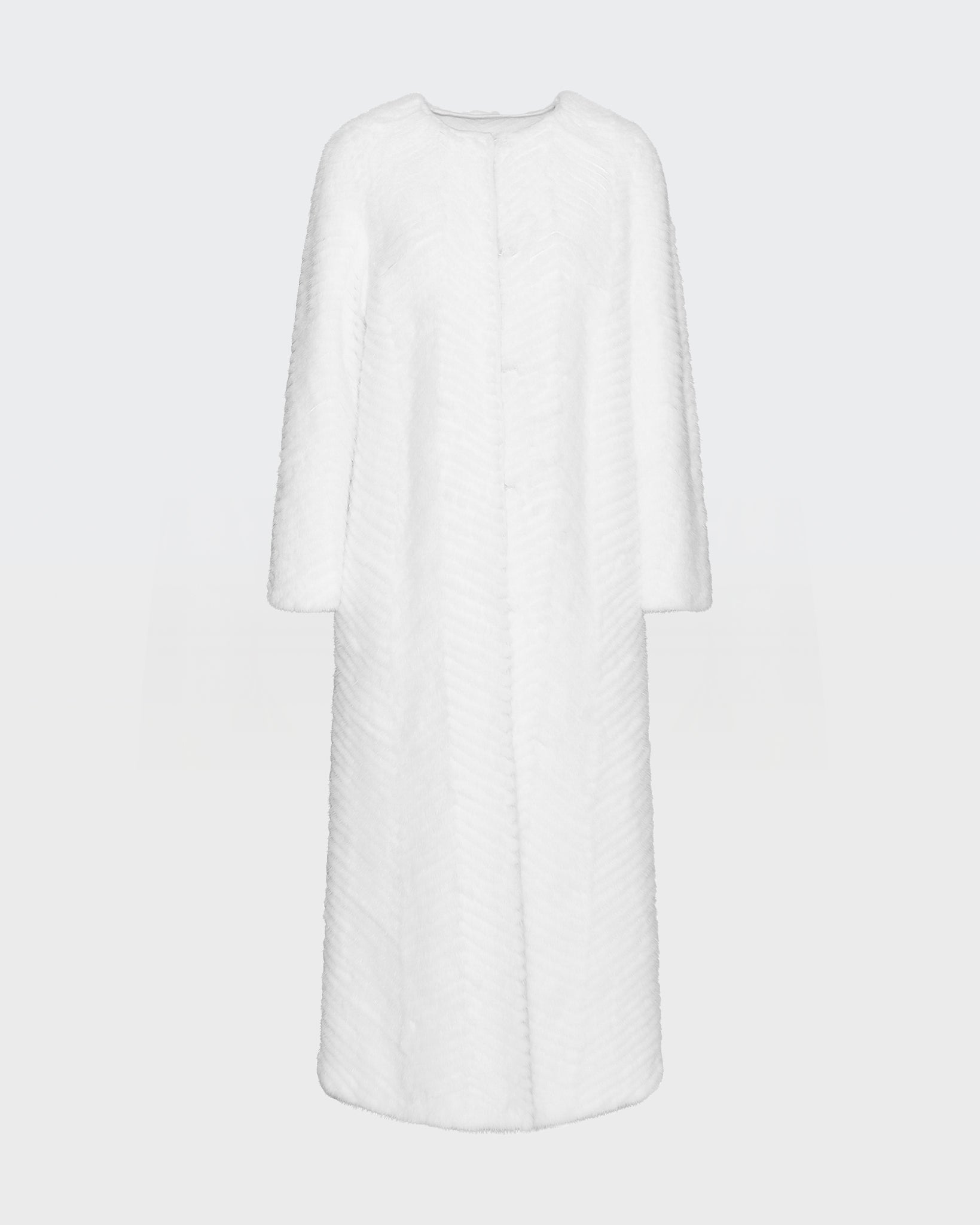 Long coat in Merino knit and mink fur -Yves Salomon