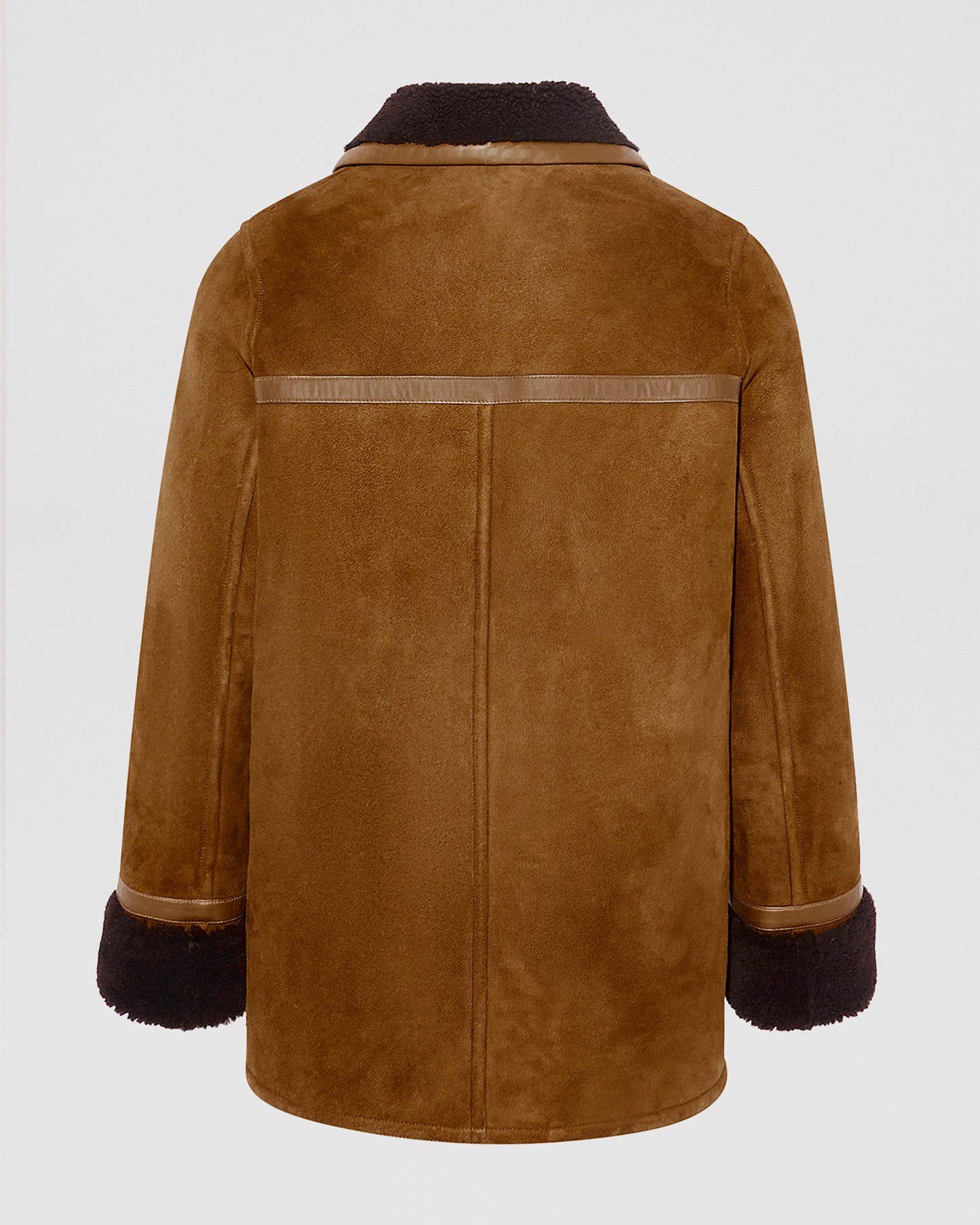 Fur-lined coat in suede Merino lambskin - Yves Salomon