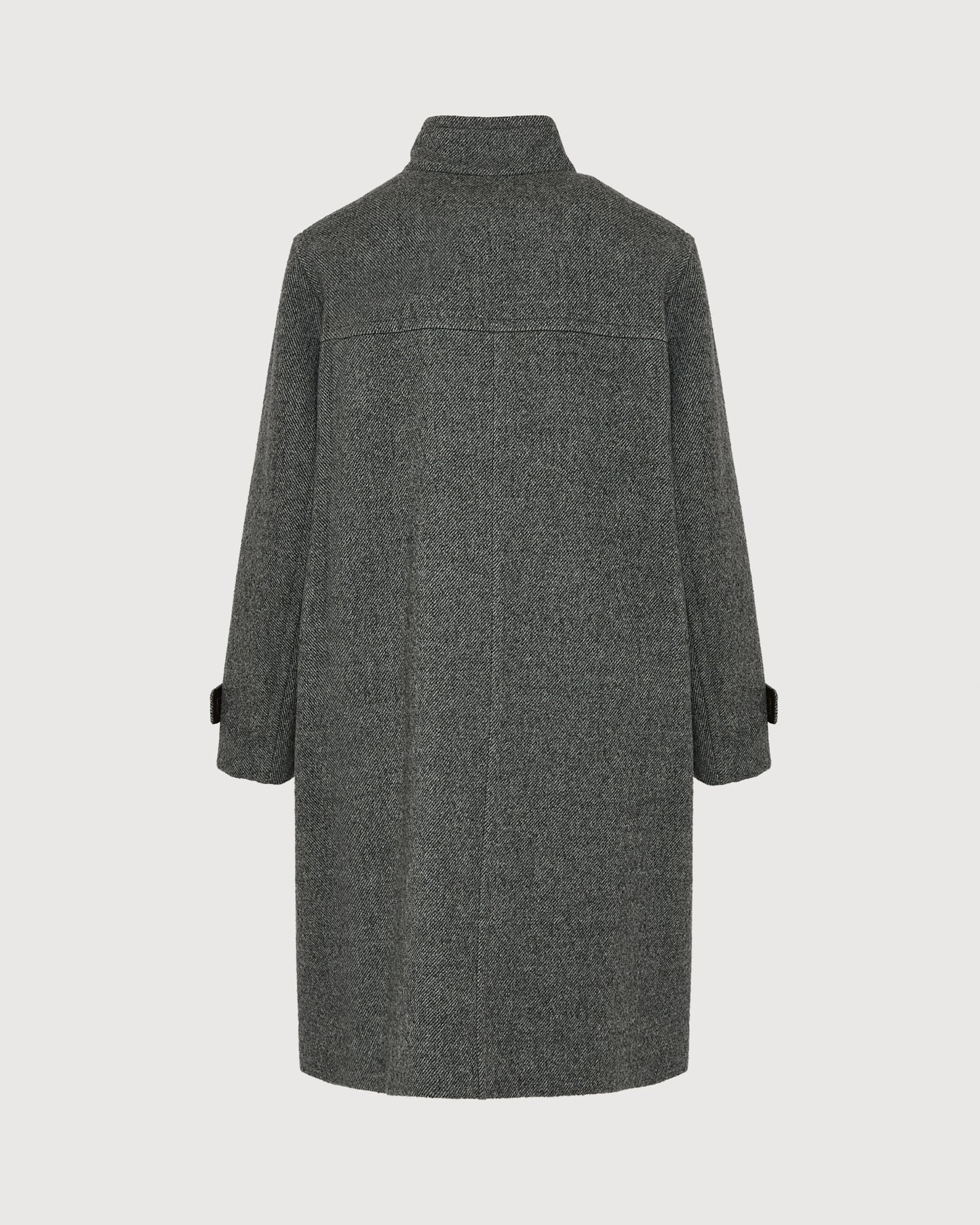 Long wool coat with lambskin details - Yves Salomon