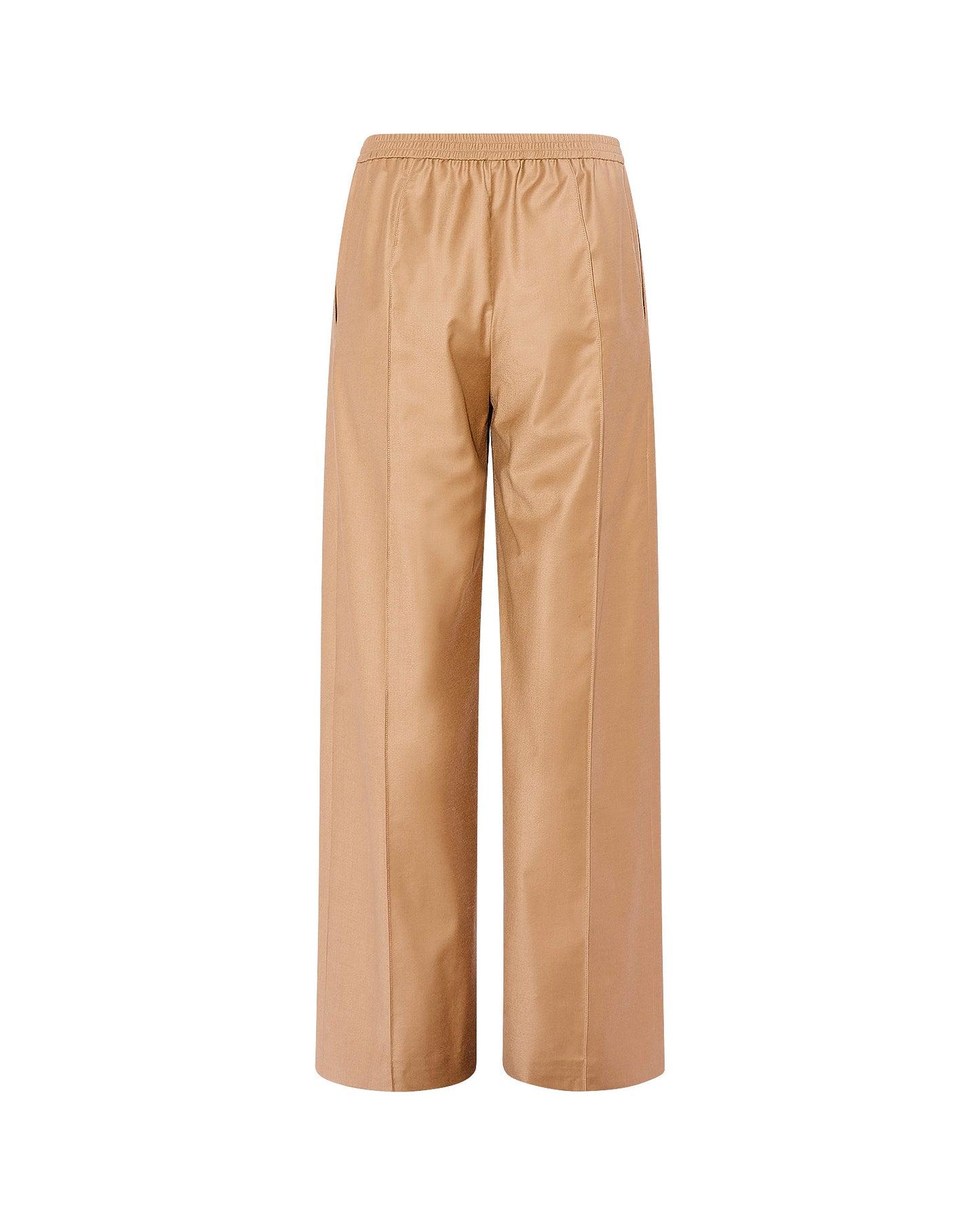 Loose fit trousers with elasticated waistband in flannel fabric - Yves Salomon