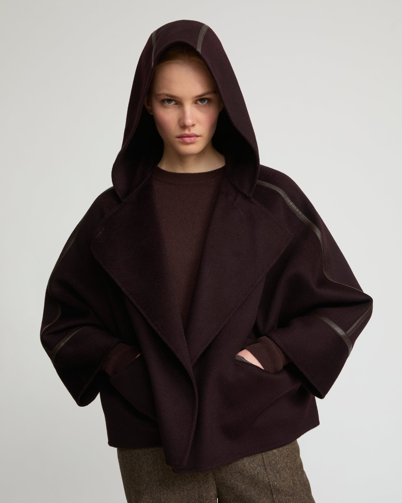 Double-sided cashmere-blend hooded jacket - Yves Salomon
