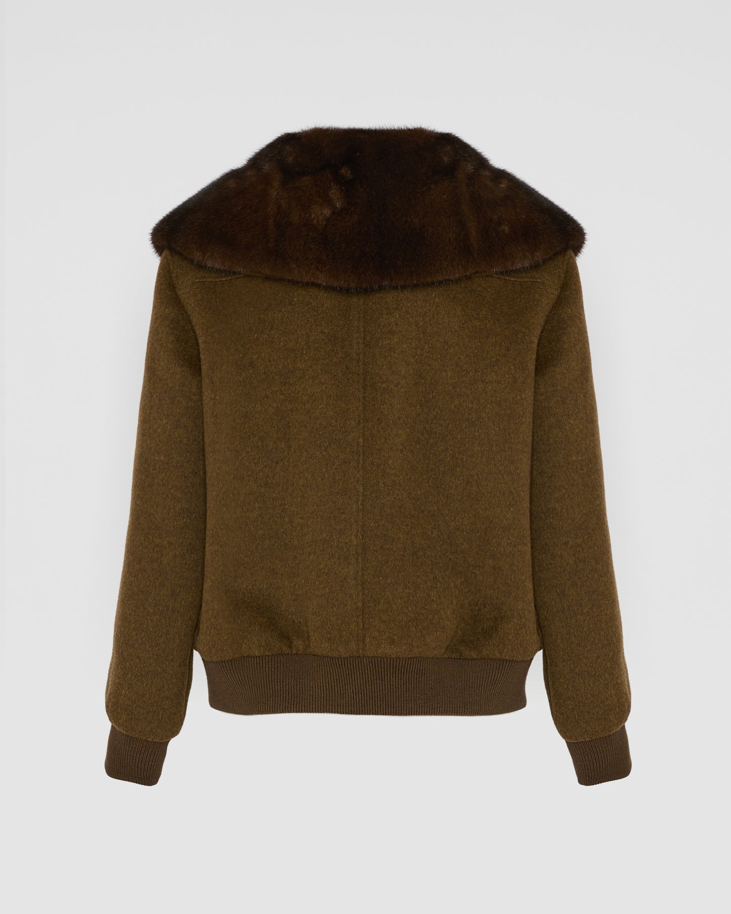 Cashmere-blend cropped blouson with removable mink fur collar - Yves Salomon