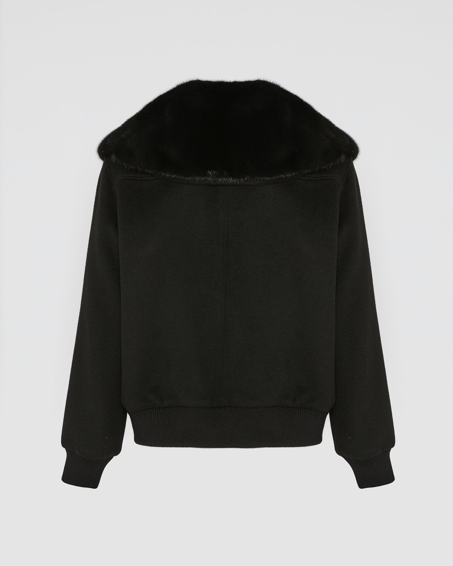 Cashmere-blend cropped blouson with removable mink fur collar - Yves Salomon