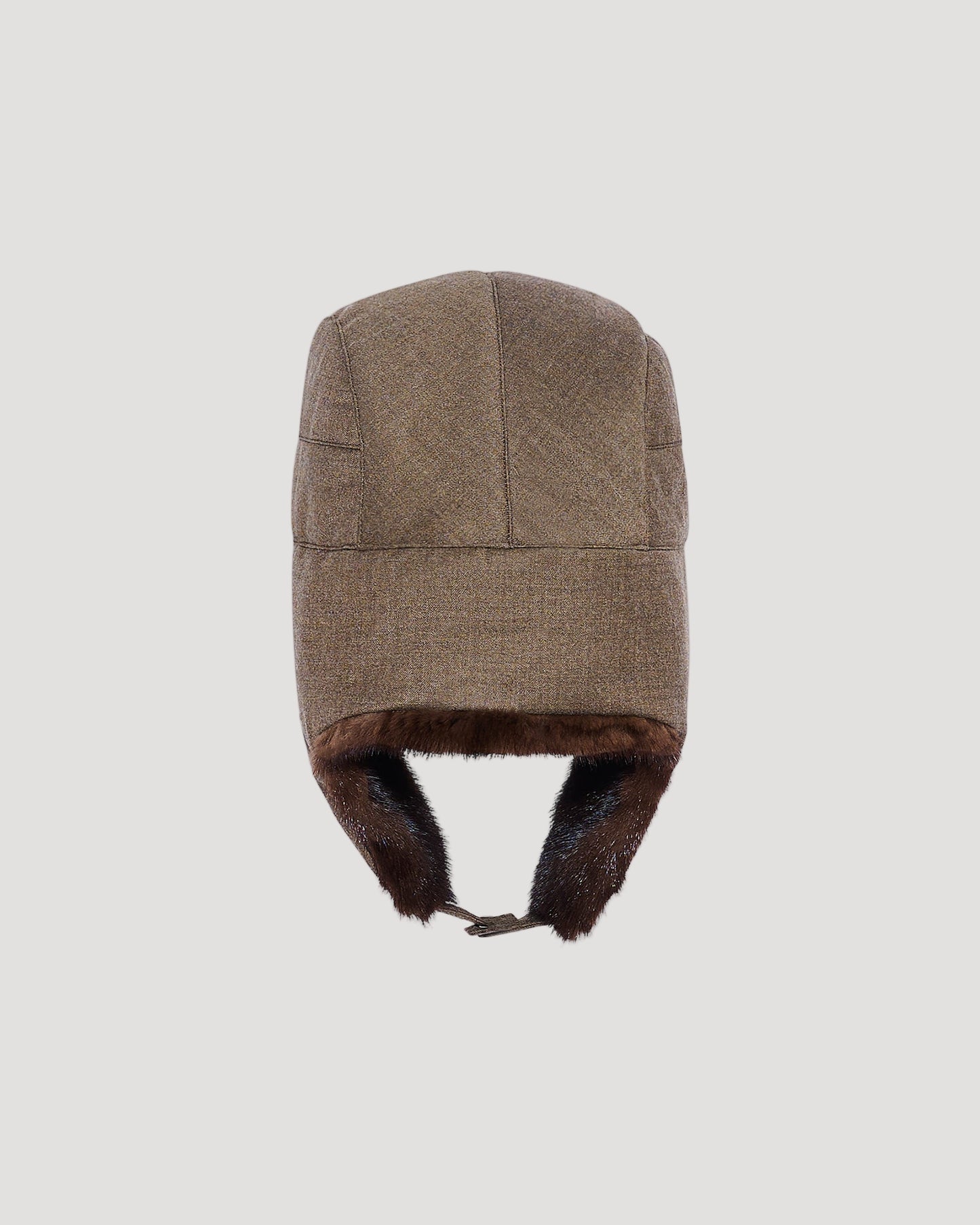 Ushanka-style cap in Loro Piana fabric and mink -Yves Salomon
