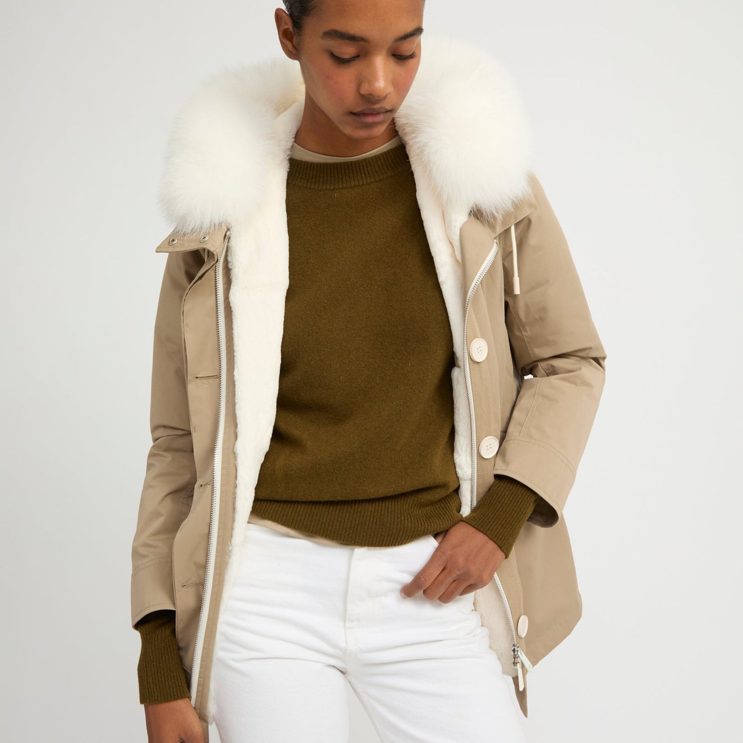 Women's parkas with fur- Yves Salomon