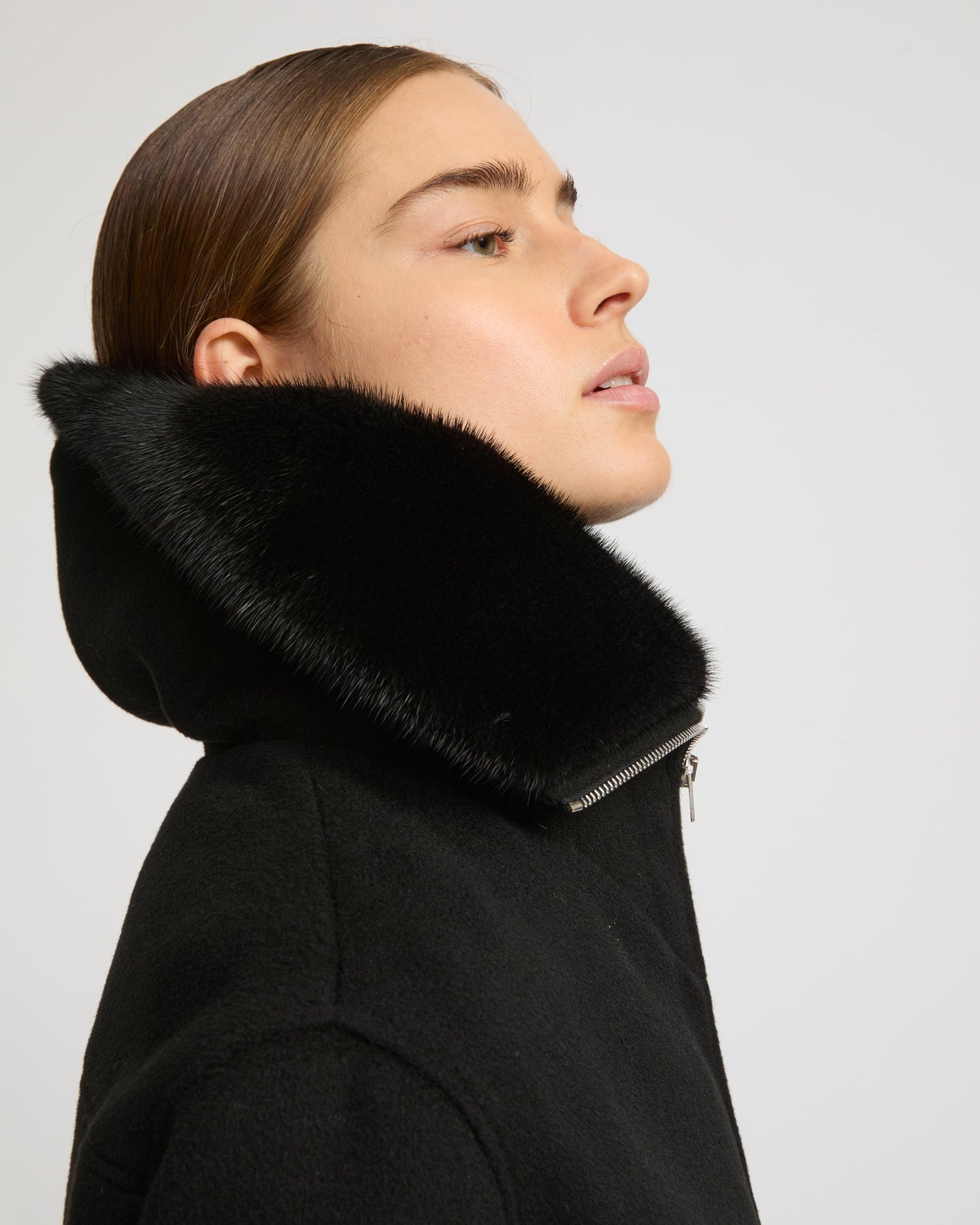 Cashmere wool and mink fur- Yves Salomon