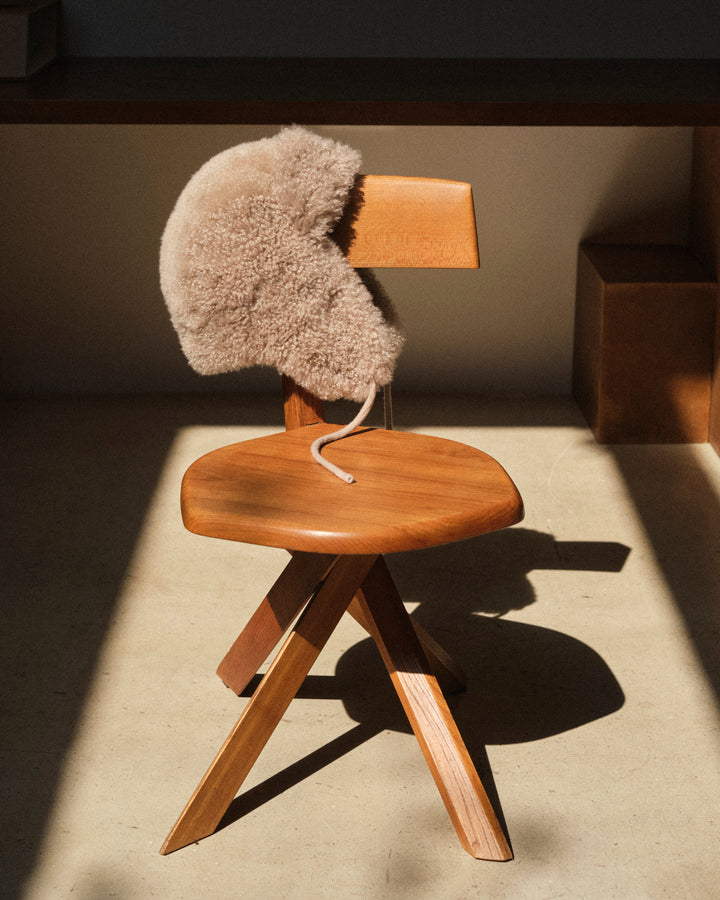 Cashmere lambskin shearling ushanka