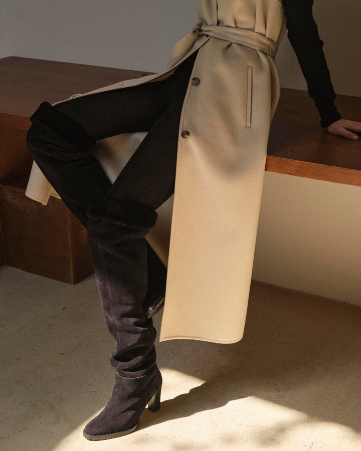 Merino lambskin heeled boots