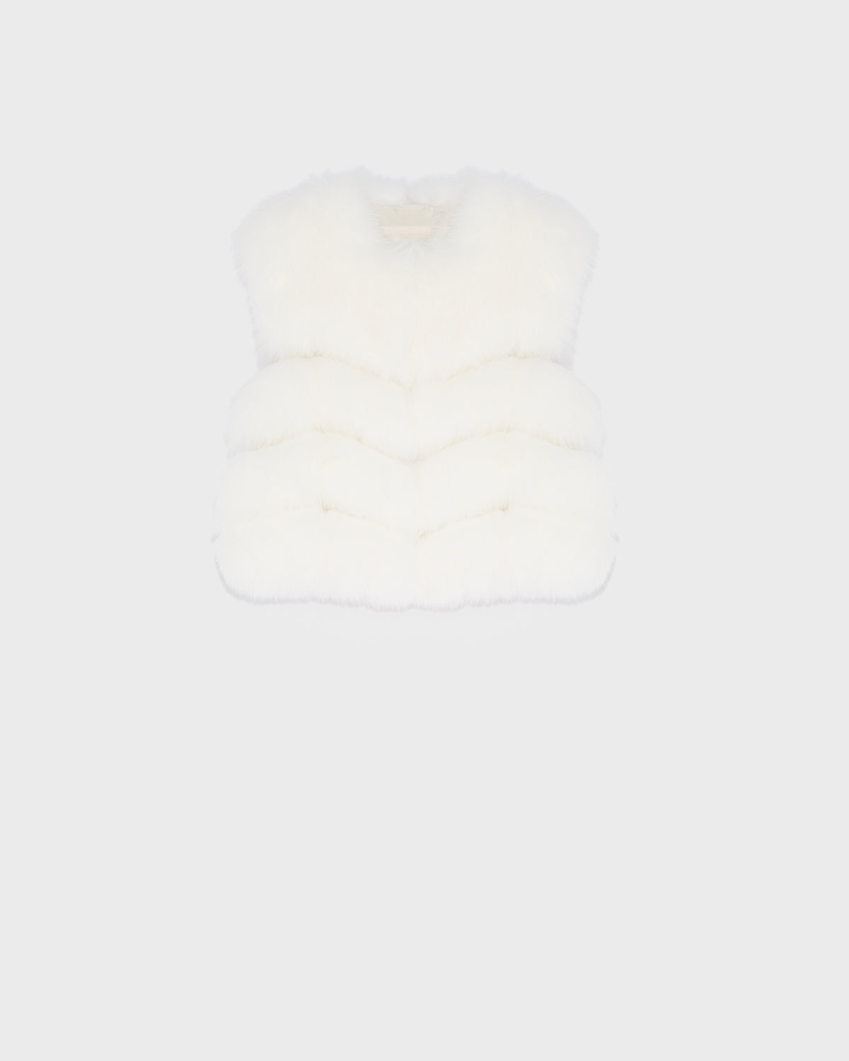 Short gilet in fox fur - white - Yves Salomon – Yves Salomon US