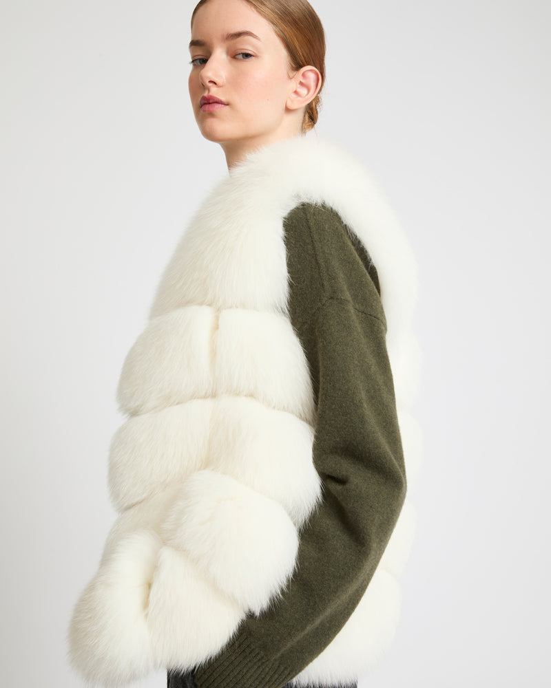 Fox fur gilet - white - Yves Salomon