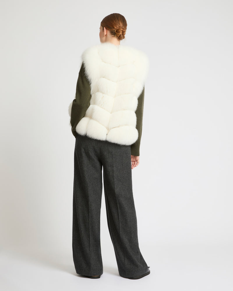 Fox fur gilet - white - Yves Salomon