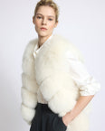 Sleeveless fox fur vest