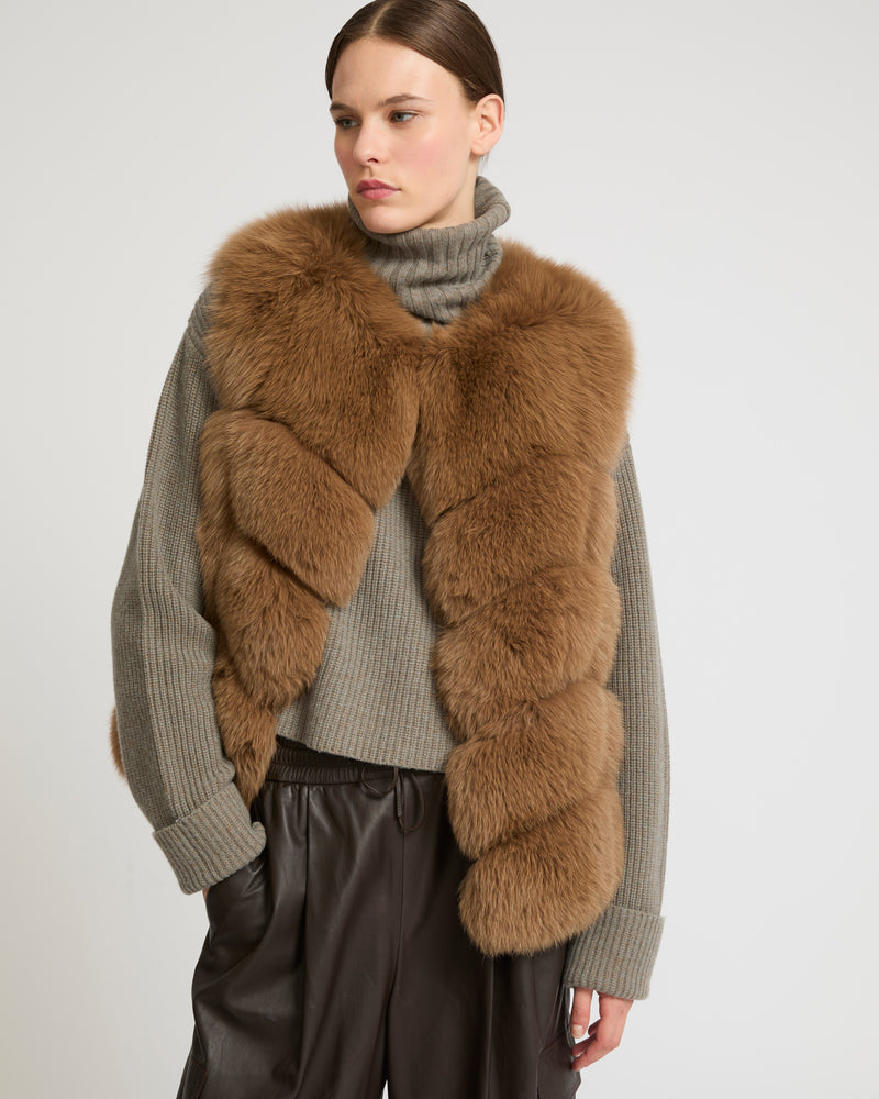 Fox fur gilet - brown - Yves Salomon