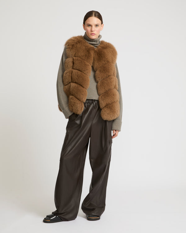 Fox fur gilet - brown - Yves Salomon