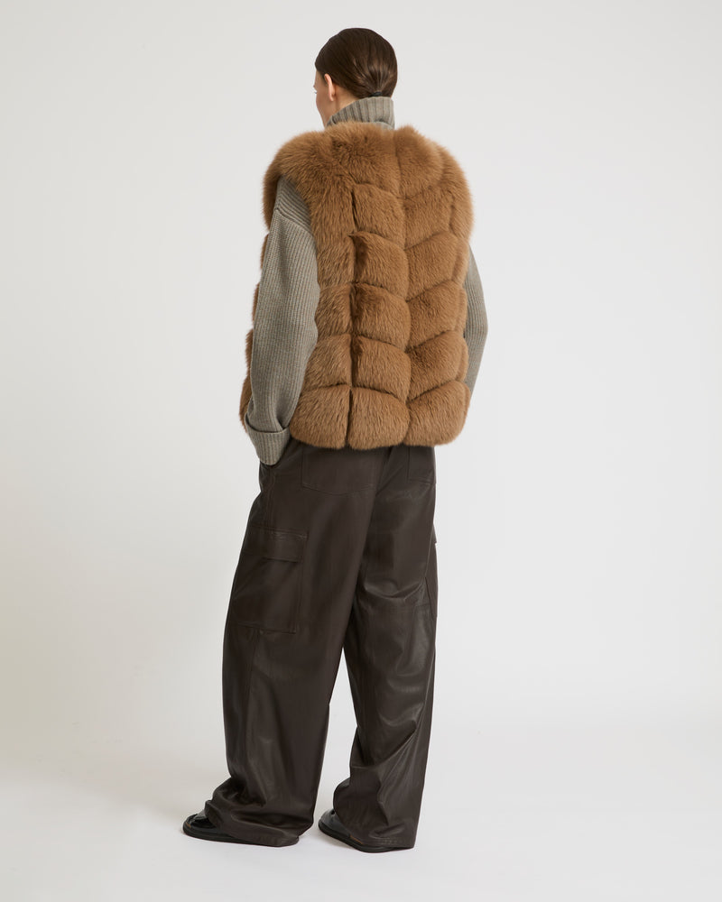 Fox fur gilet - brown - Yves Salomon