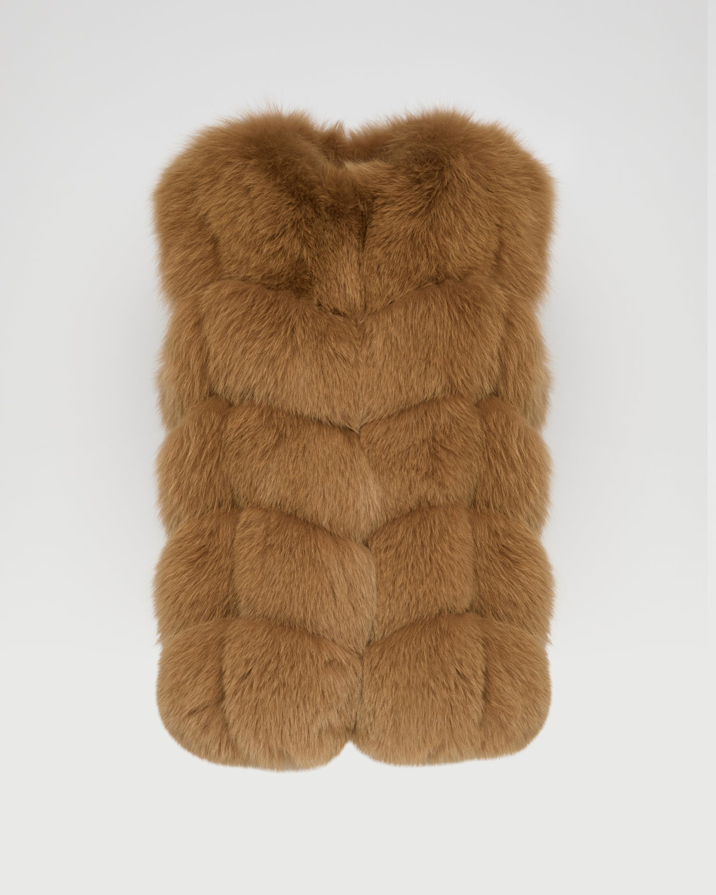SLEEVELESS BURGUNDY FOX GILET -Yves Salomon