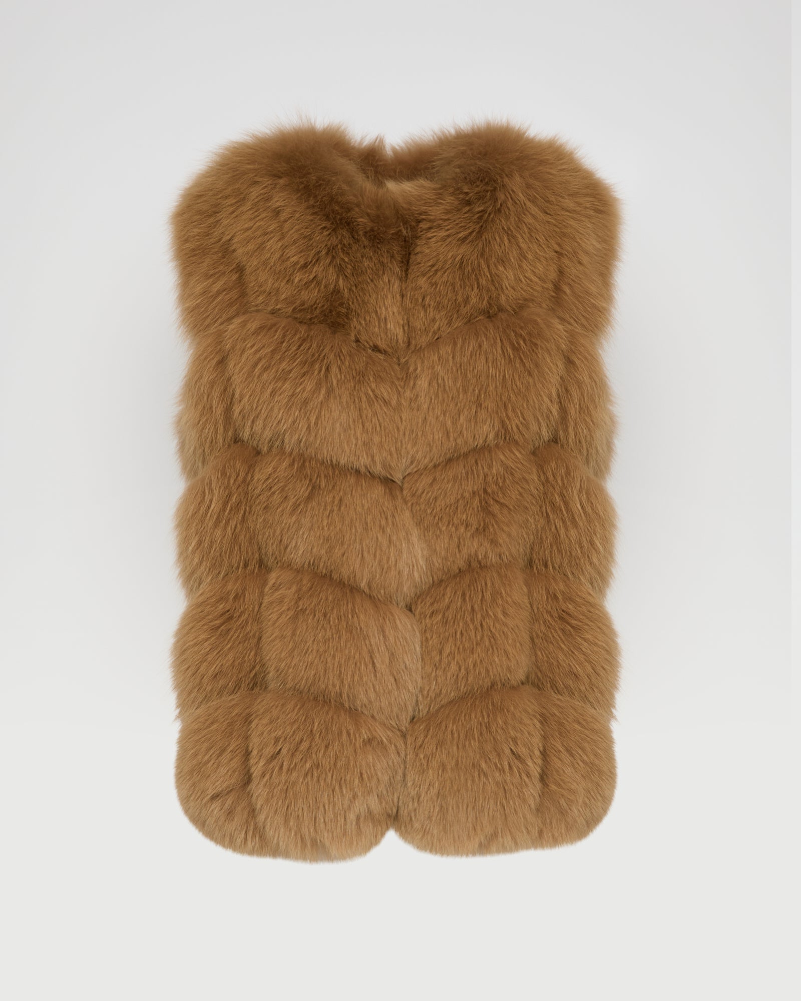 SLEEVELESS BURGUNDY FOX GILET -Yves Salomon