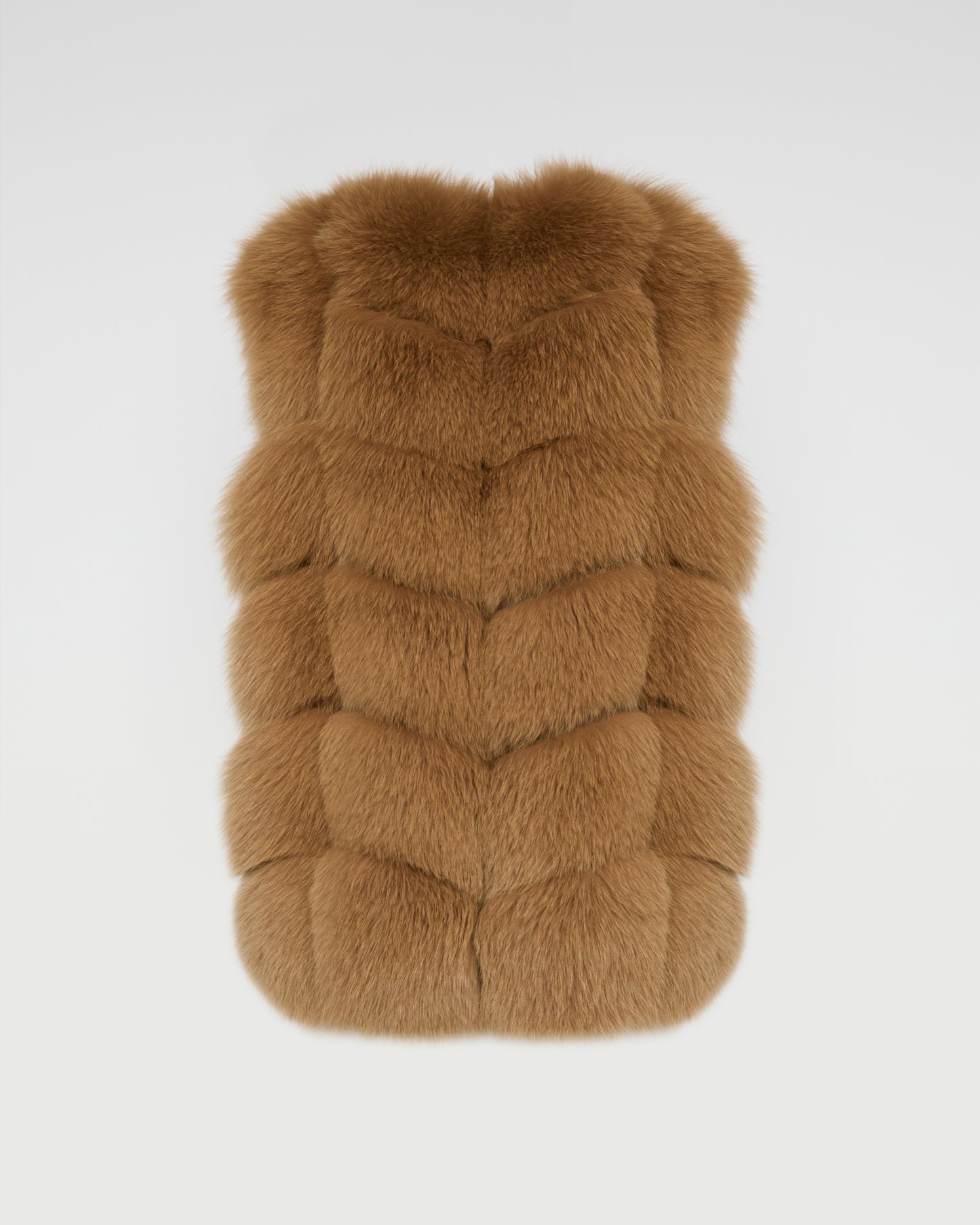 SLEEVELESS BURGUNDY FOX GILET -Yves Salomon