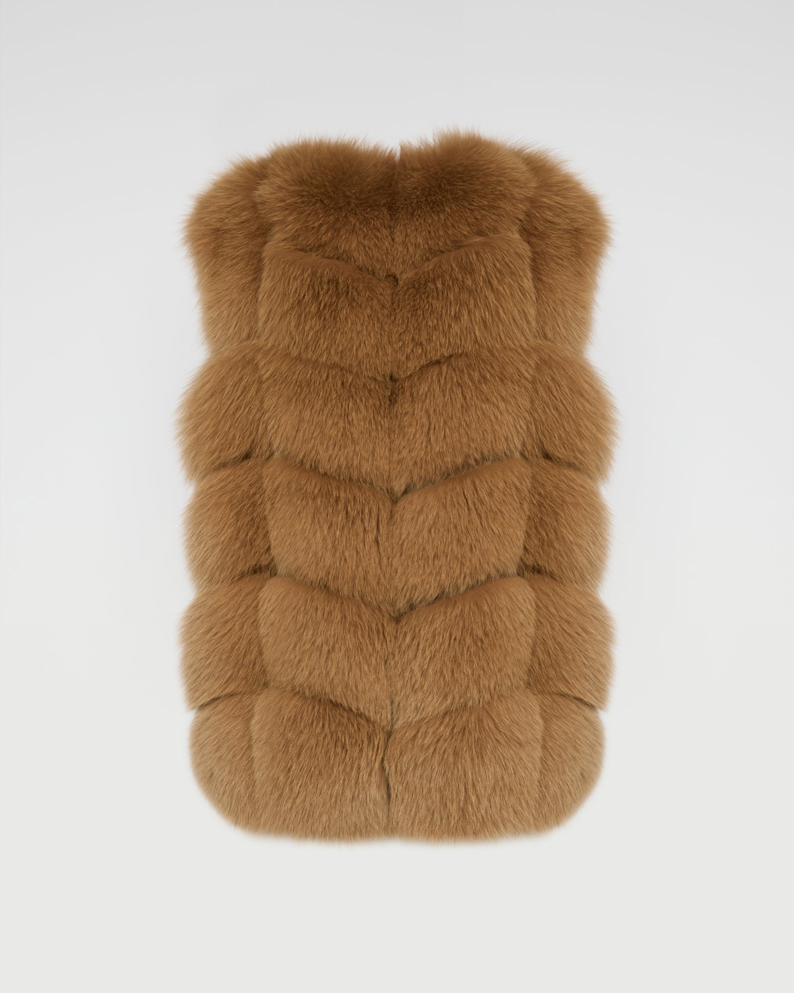 SLEEVELESS BURGUNDY FOX GILET -Yves Salomon