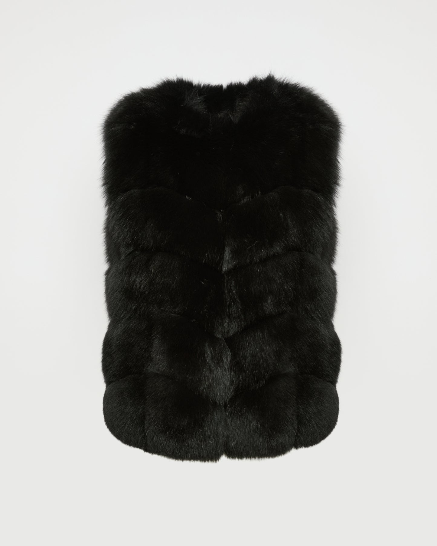 SLEEVELESS BURGUNDY FOX GILET -Yves Salomon